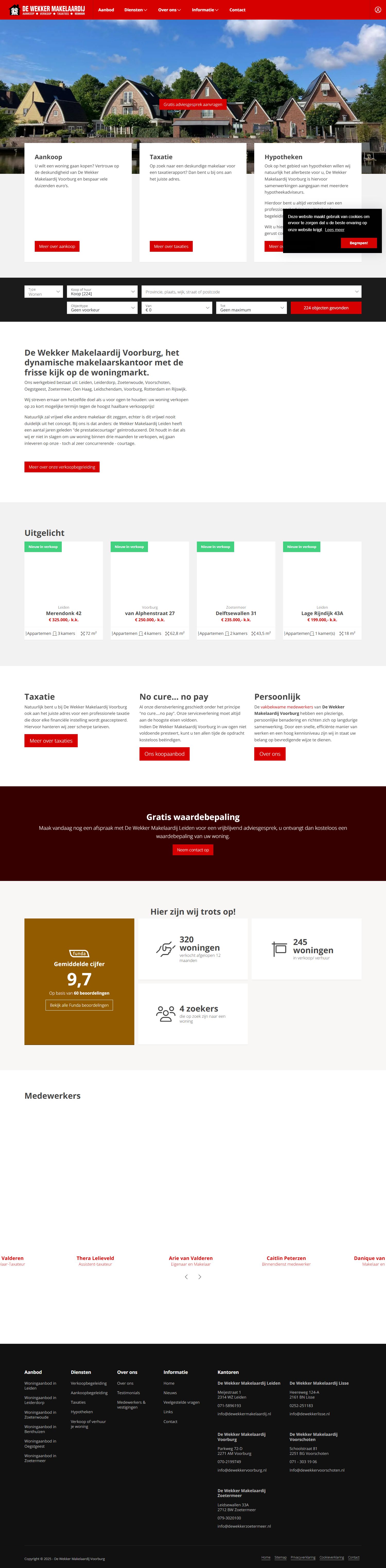 Screenshot der Website von www.dewekkervoorburg.nl