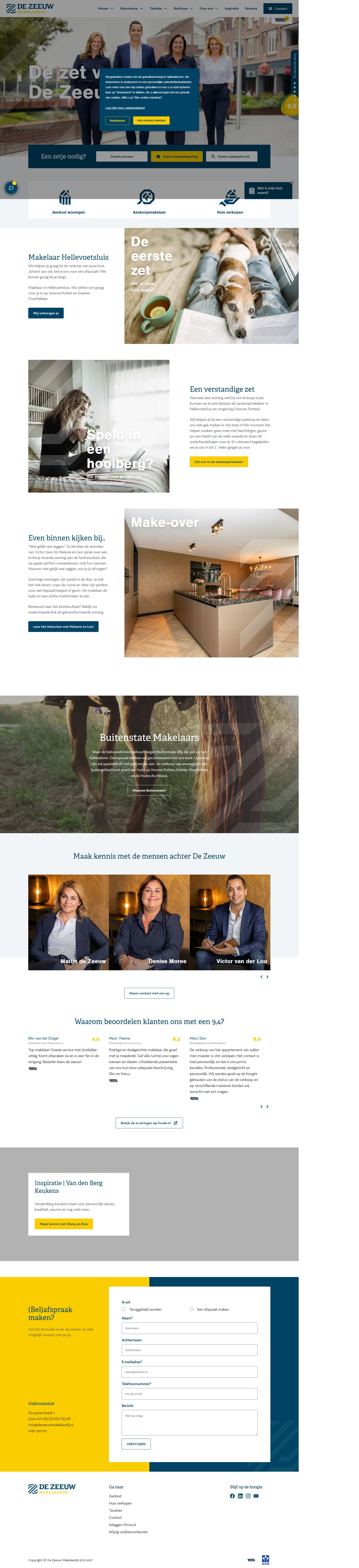 Capture d'écran du site web de www.dezeeuwmakelaardij.nl