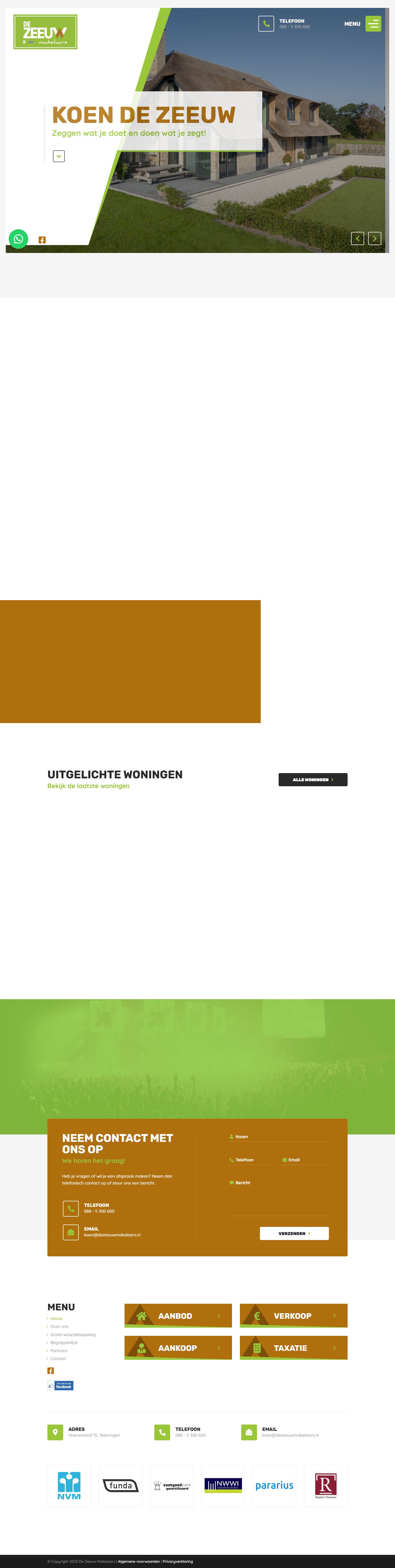 Capture d'écran du site web de www.dezeeuwmakelaars.nl