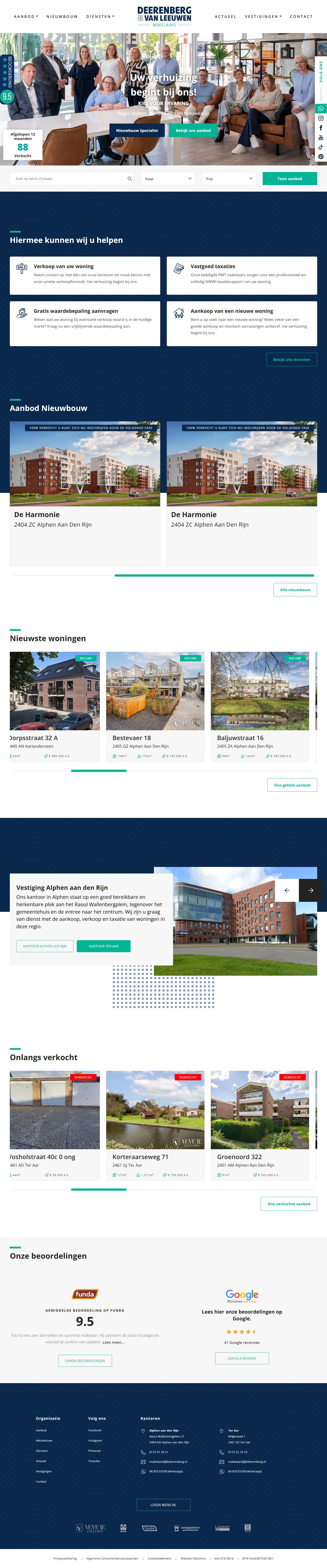 Screenshot of the website of www.deerenberg.nl