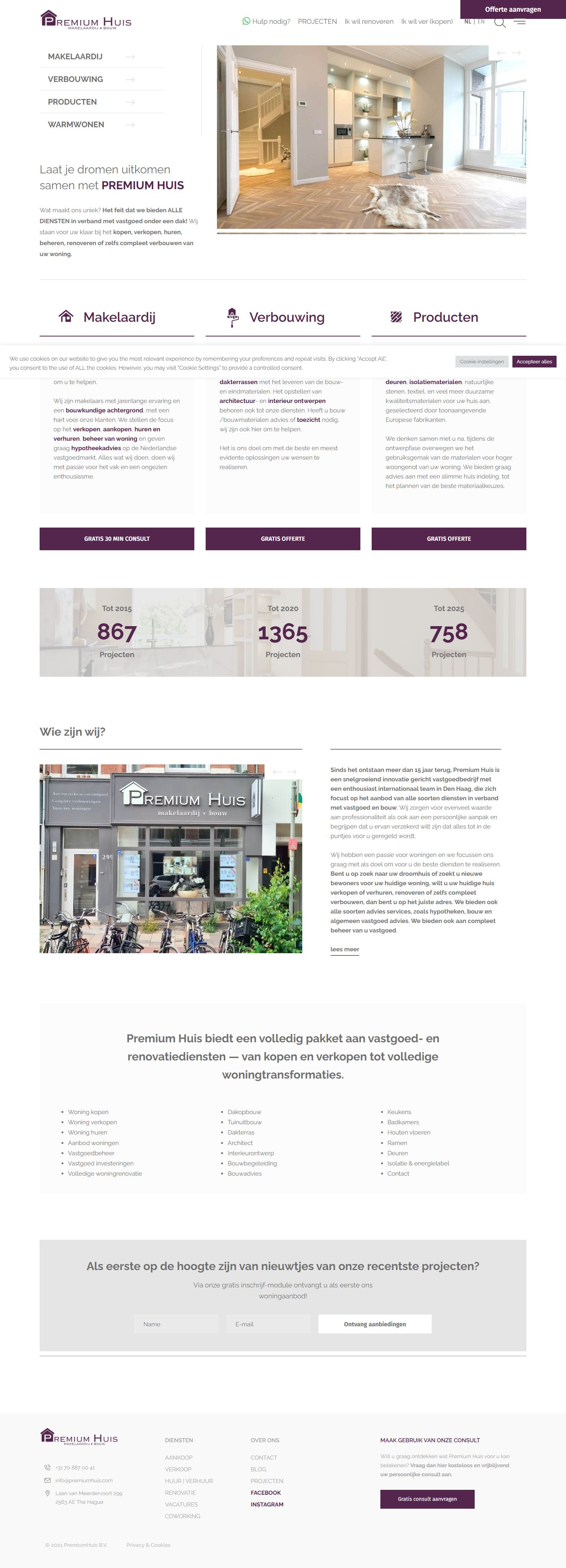 Screenshot of the website of www.premiumhuis.com