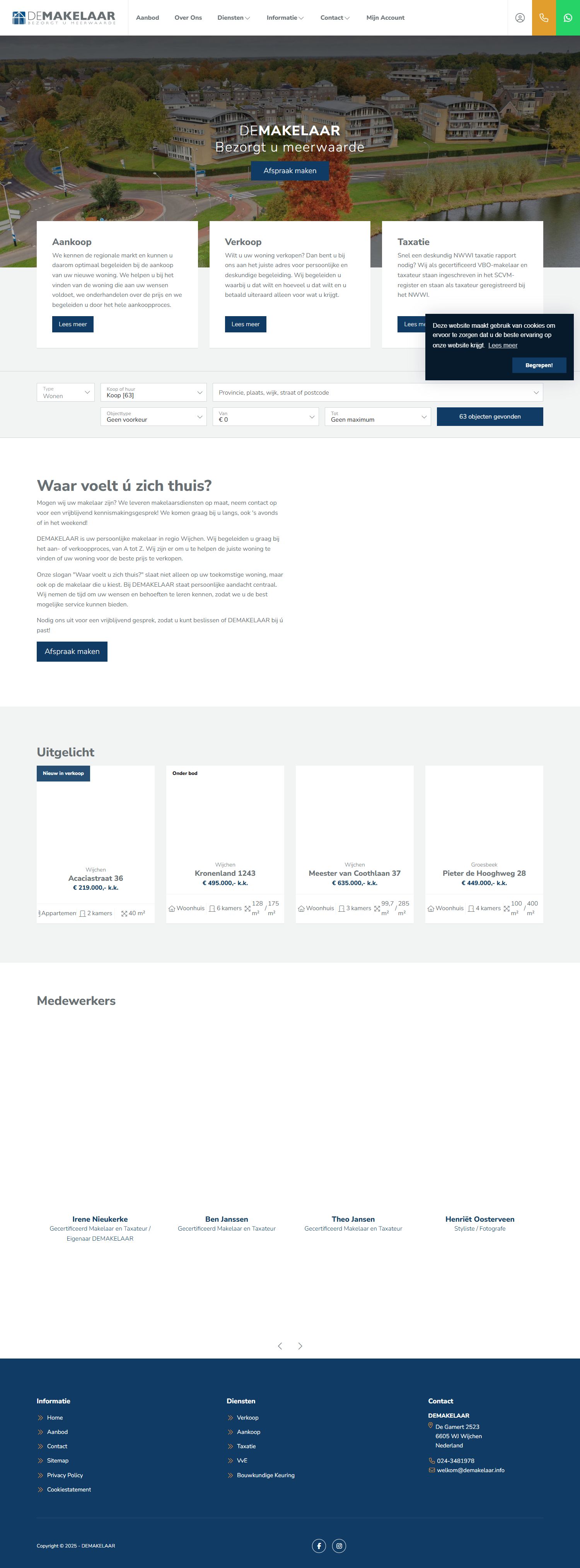 Screenshot of the website of www.demakelaar.info