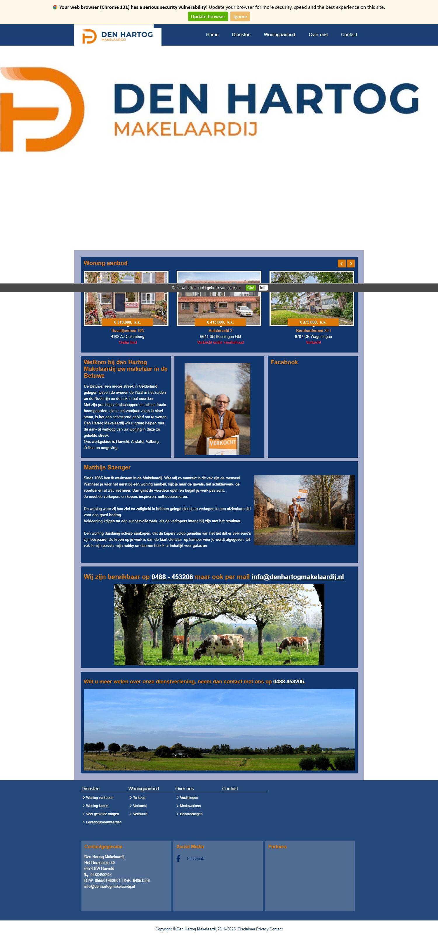 Screenshot of the website of www.denhartogmakelaardij.nl