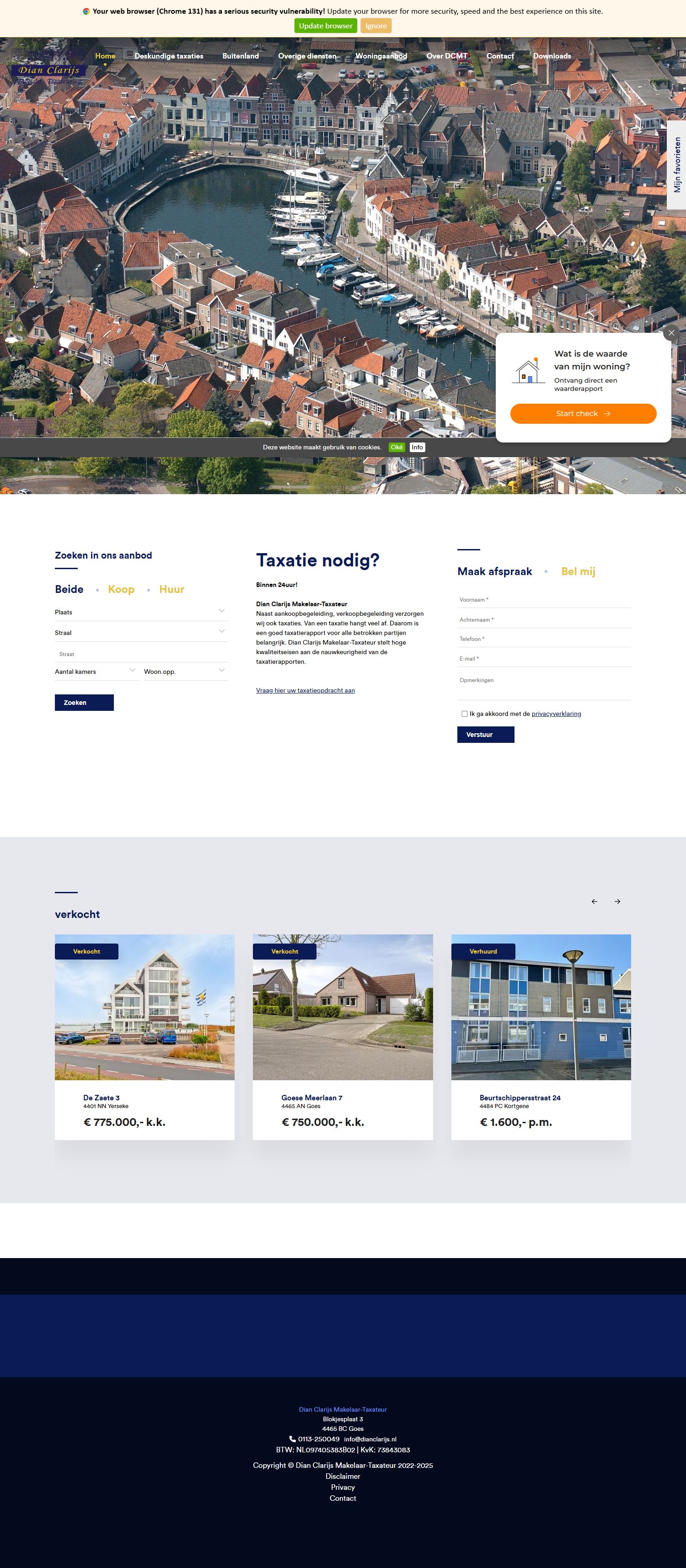 Capture d'écran du site web de www.dianclarijs.nl