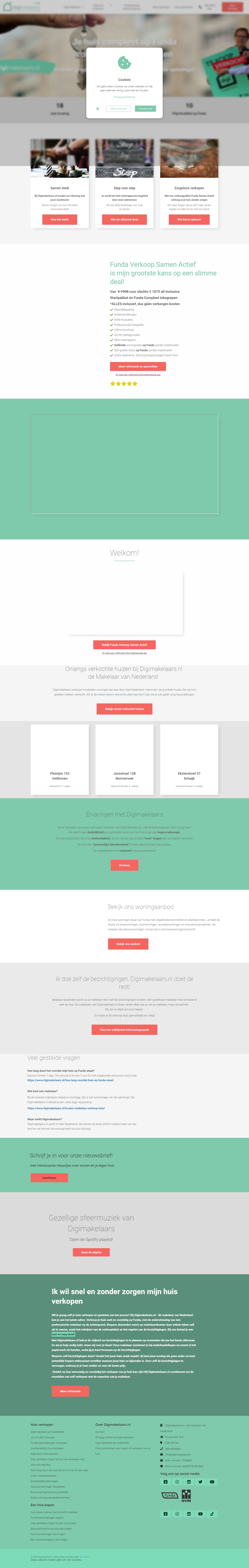 Screenshot van de website van www.digimakelaars.nl