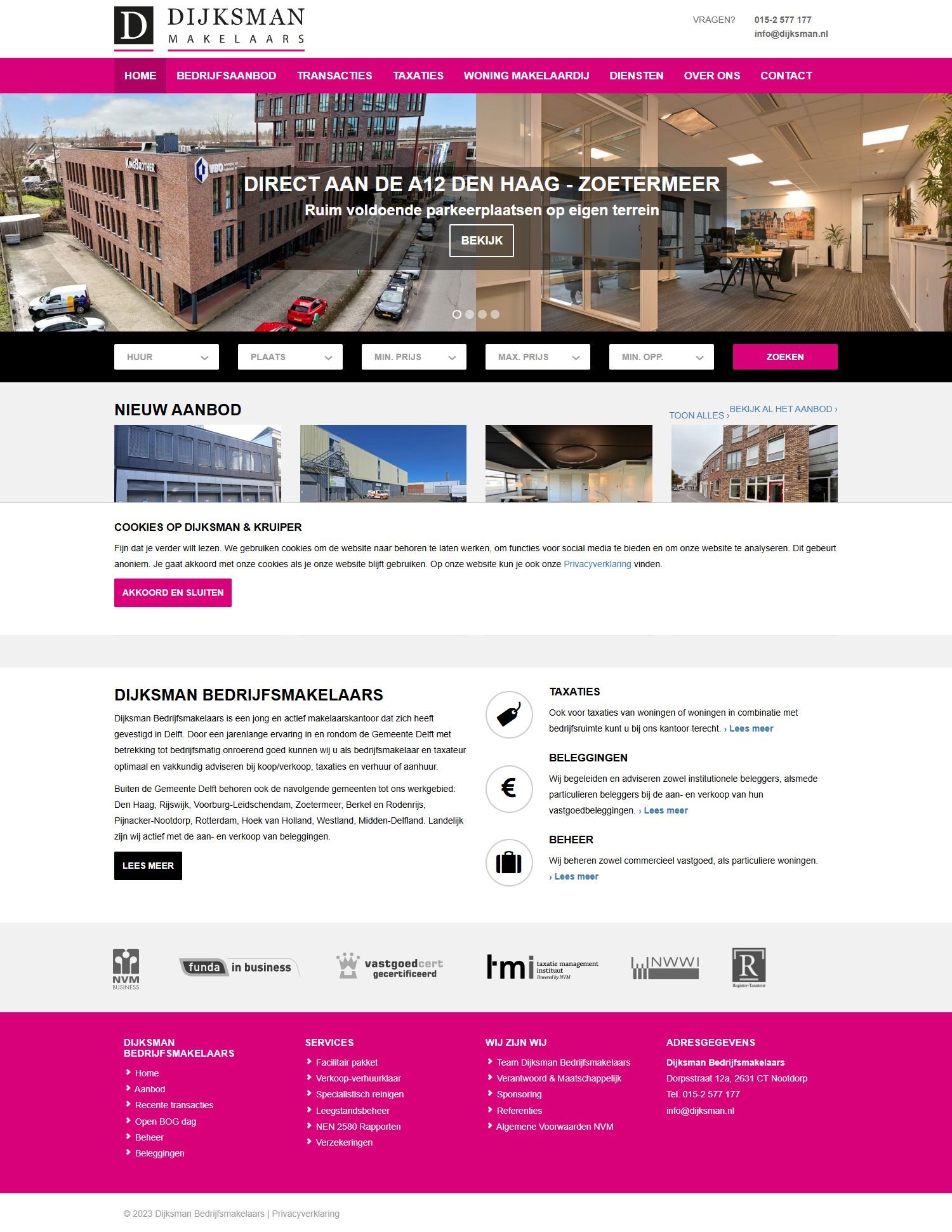 Screenshot der Website von www.dijksman.nl