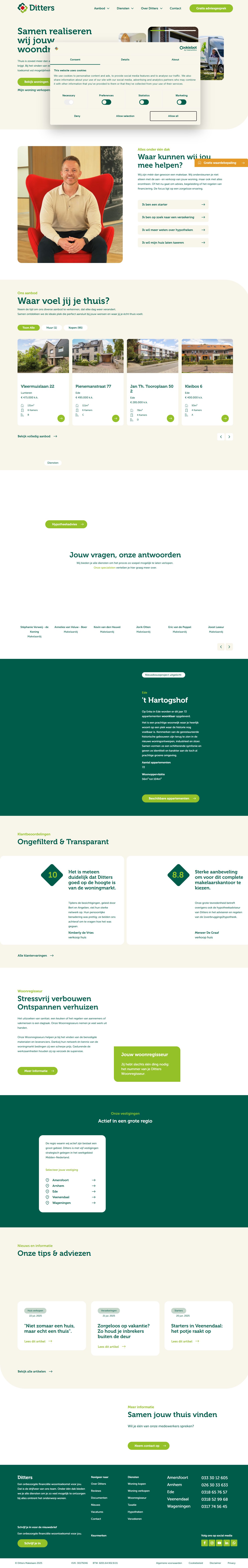 Screenshot of the website of www.ditters.nl