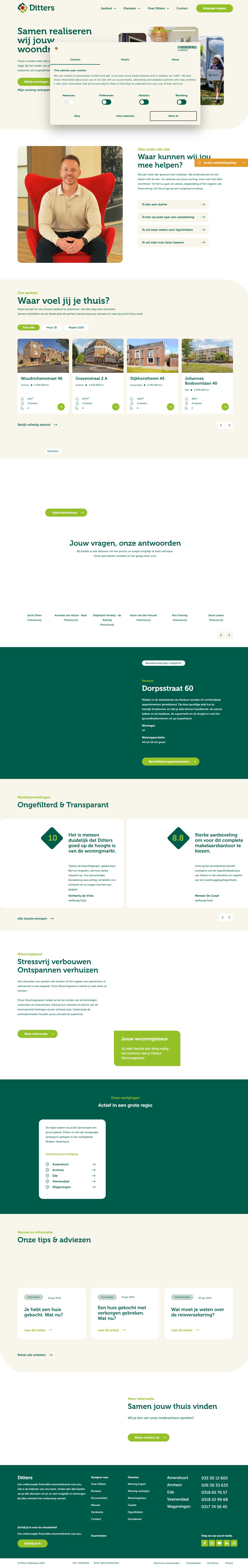 Screenshot der Website von www.ditters.nl