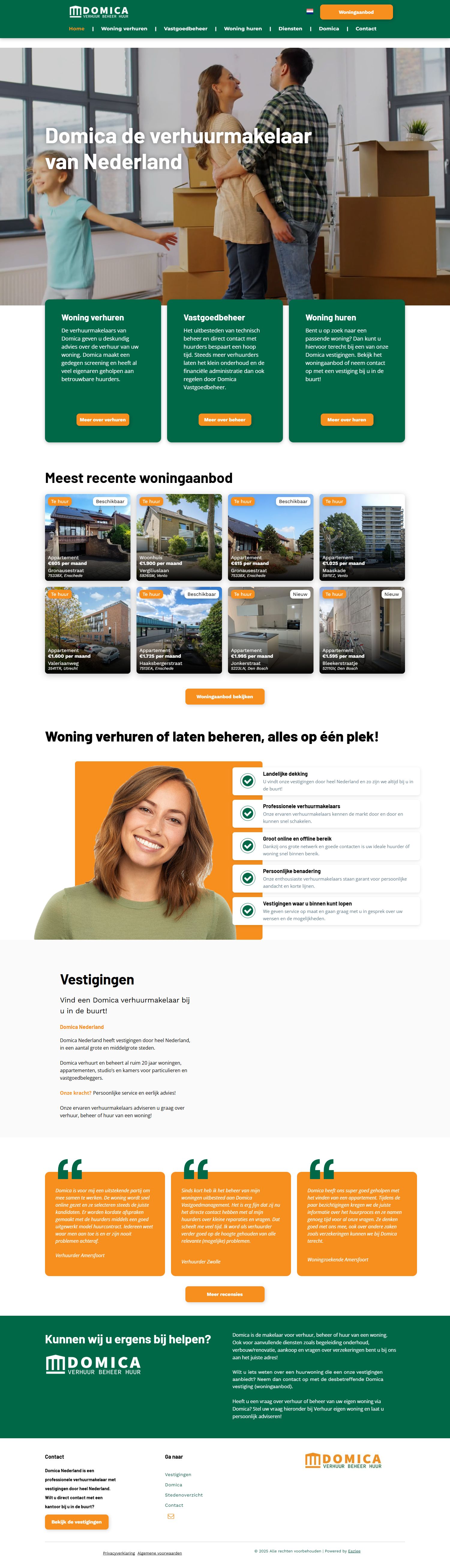 Capture d'écran du site web de www.domica.nl