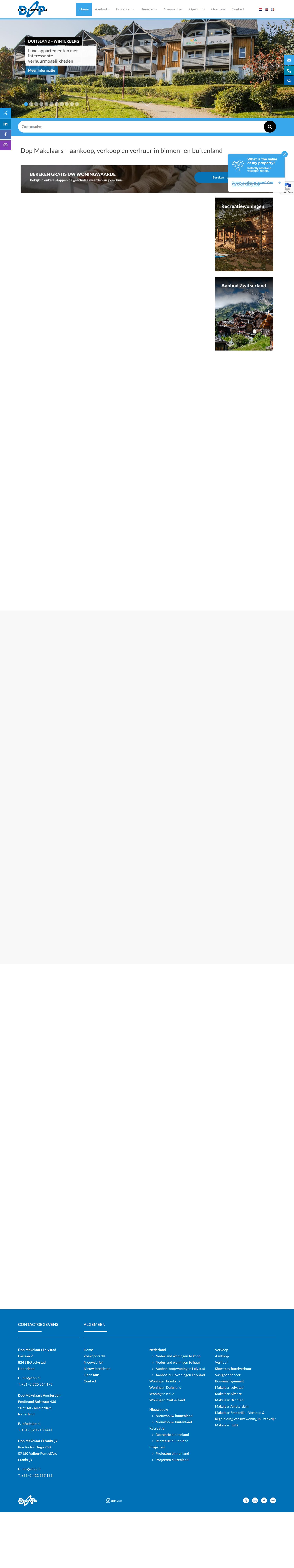 Screenshot van de website van www.dop.nl