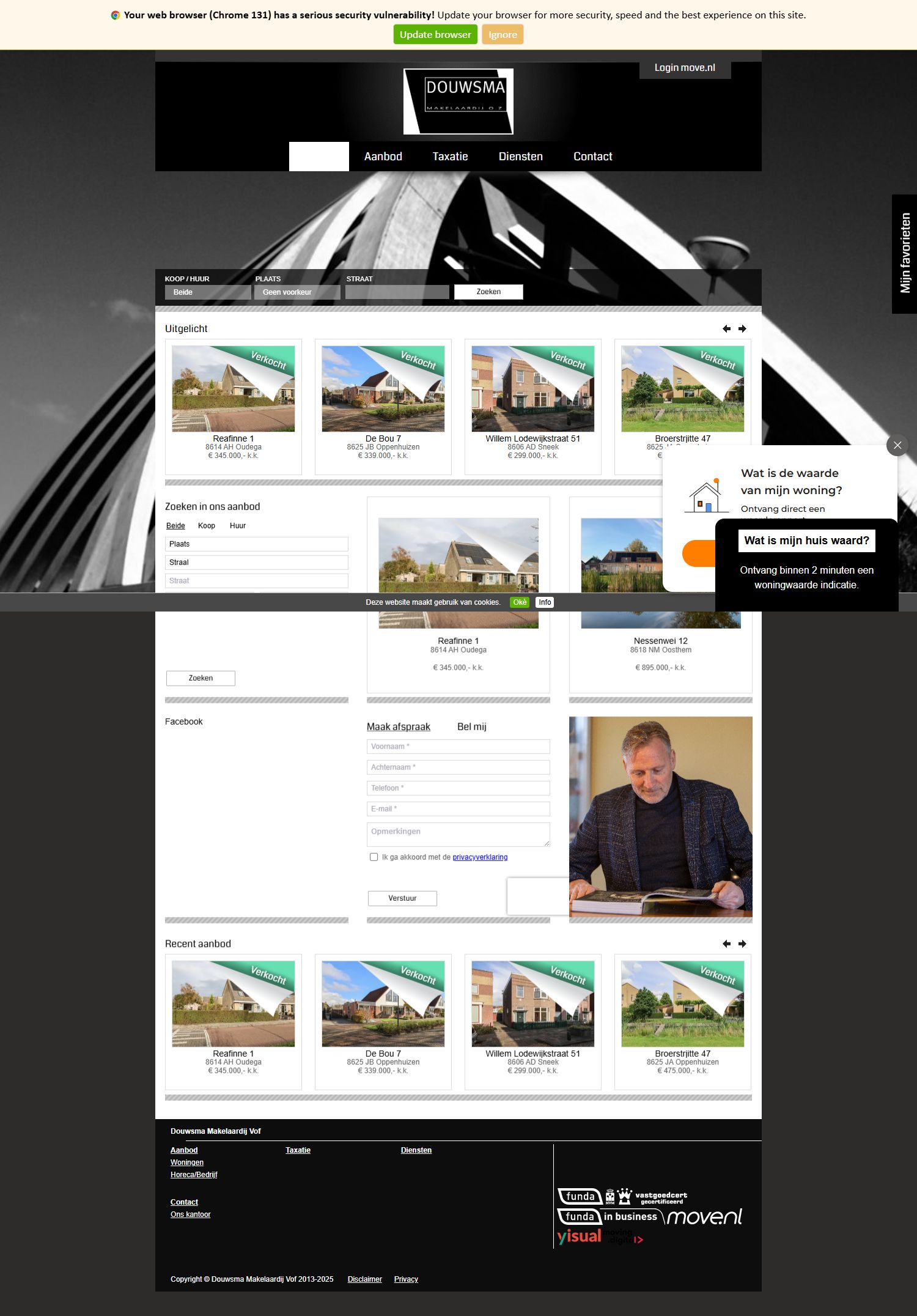 Capture d'écran du site web de www.douwsmamakelaardij.nl