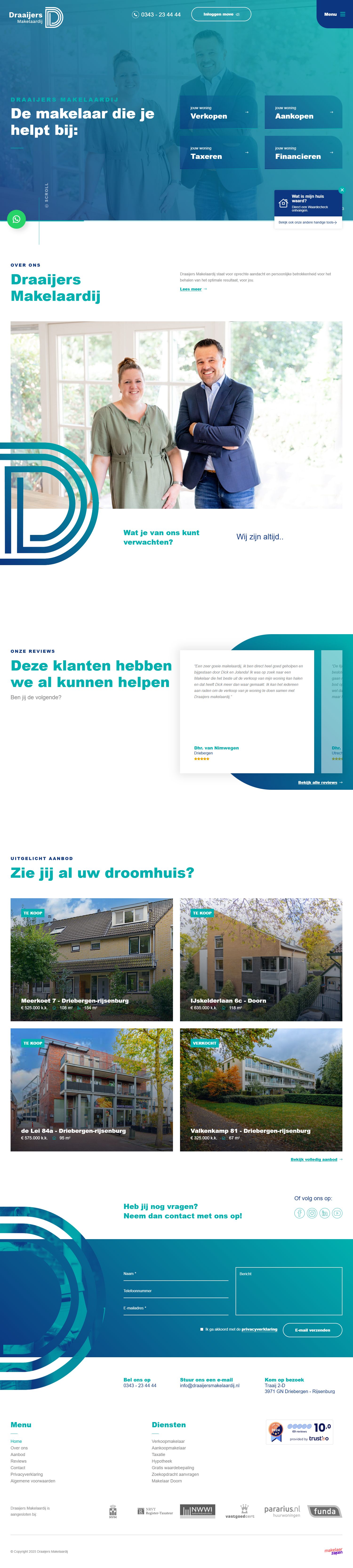 Screenshot der Website von www.draaijersmakelaardij.nl