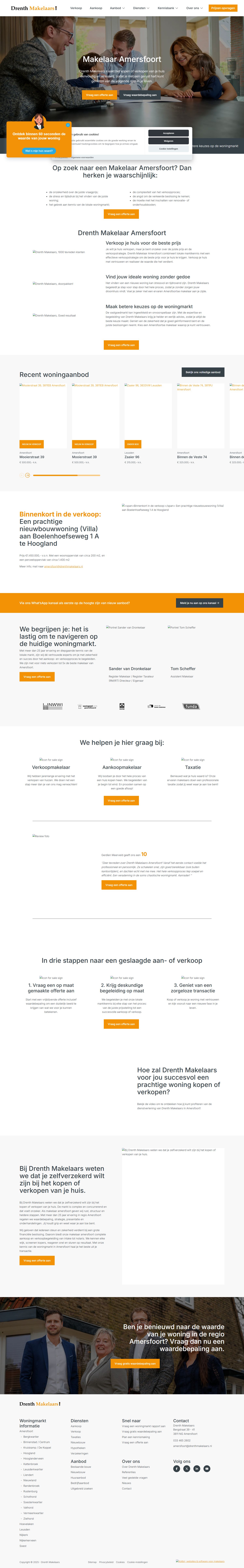 Screenshot van de website van www.drenthmakelaars.nl