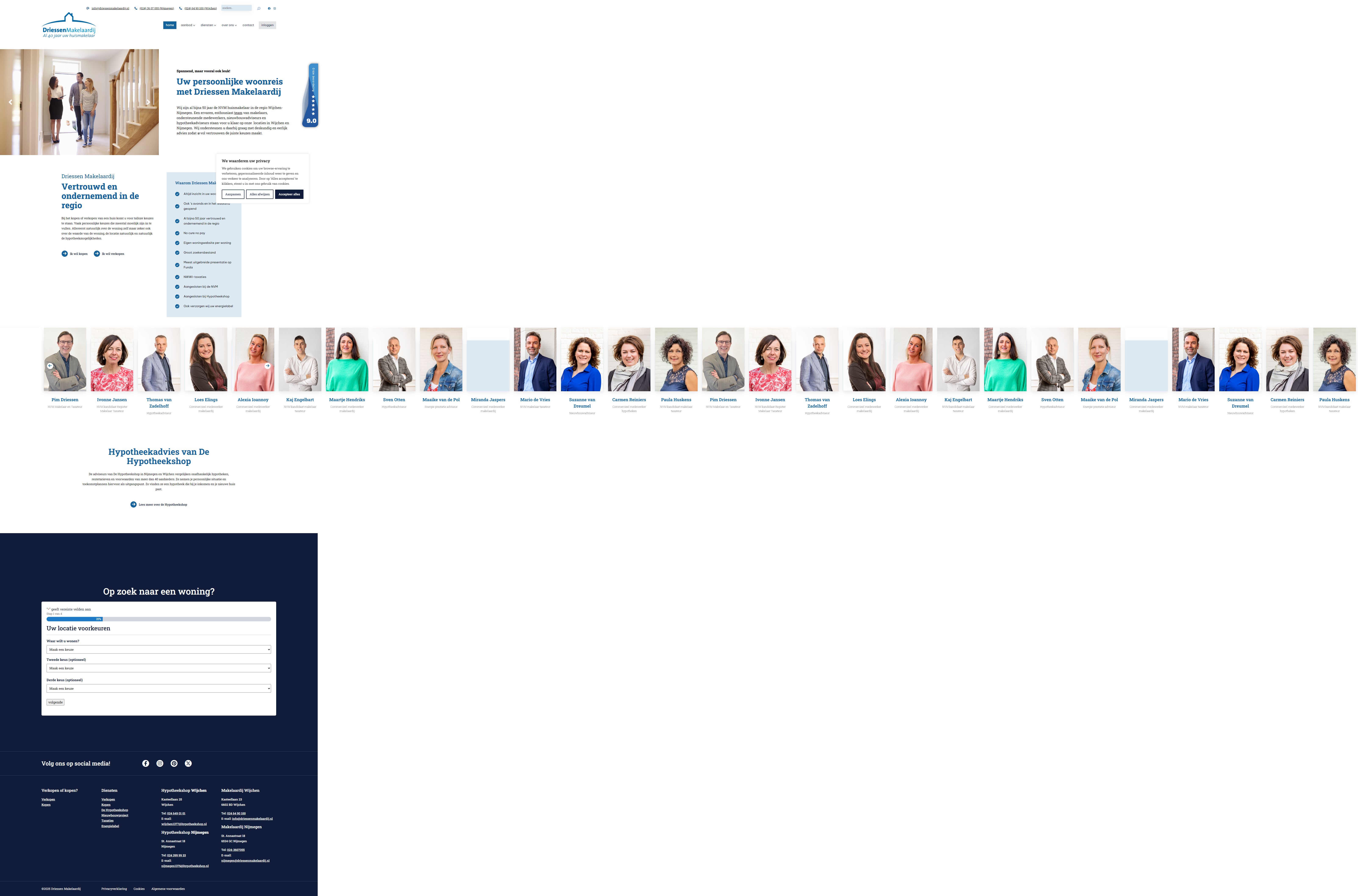 Screenshot van de website van www.driessenmakelaardij.nl