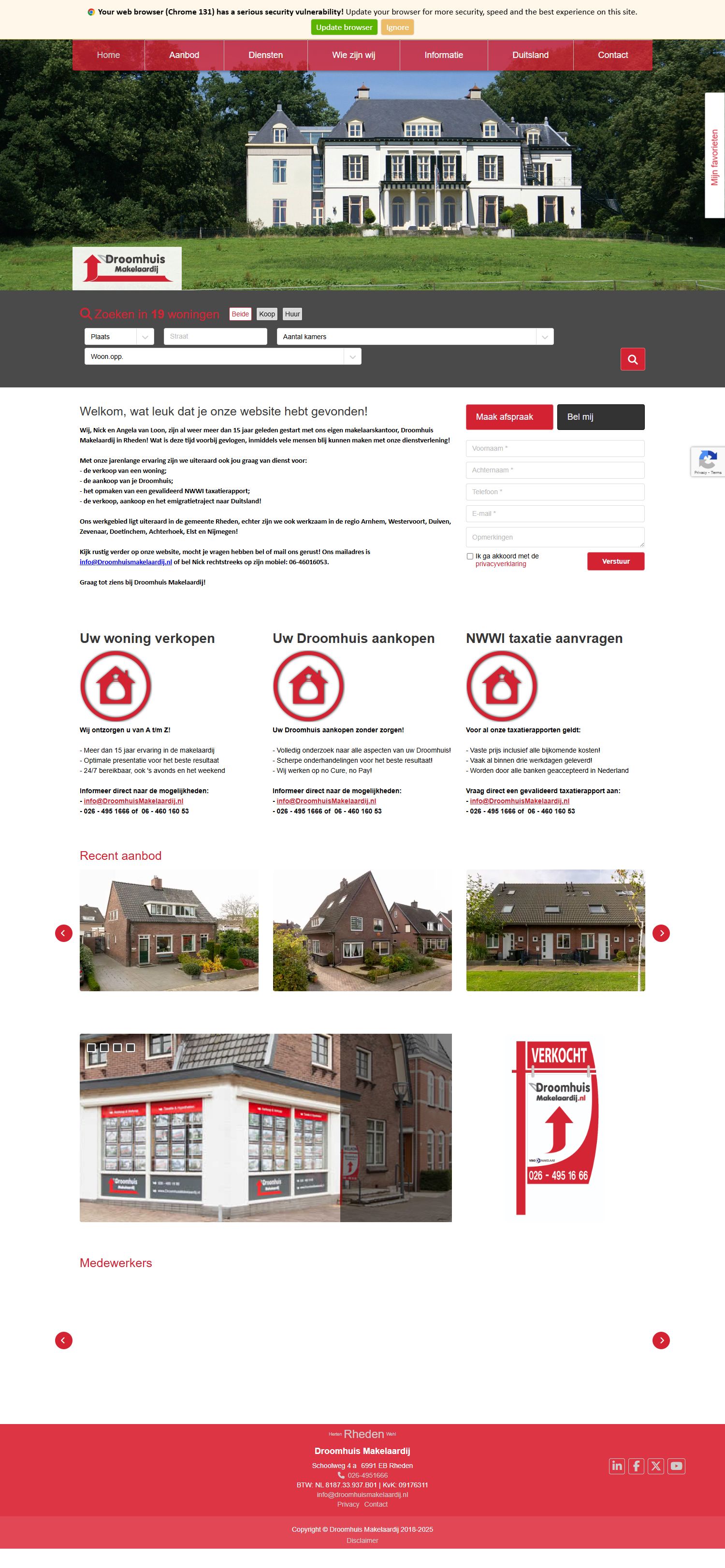 Capture d'écran du site web de www.droomhuismakelaardij.nl