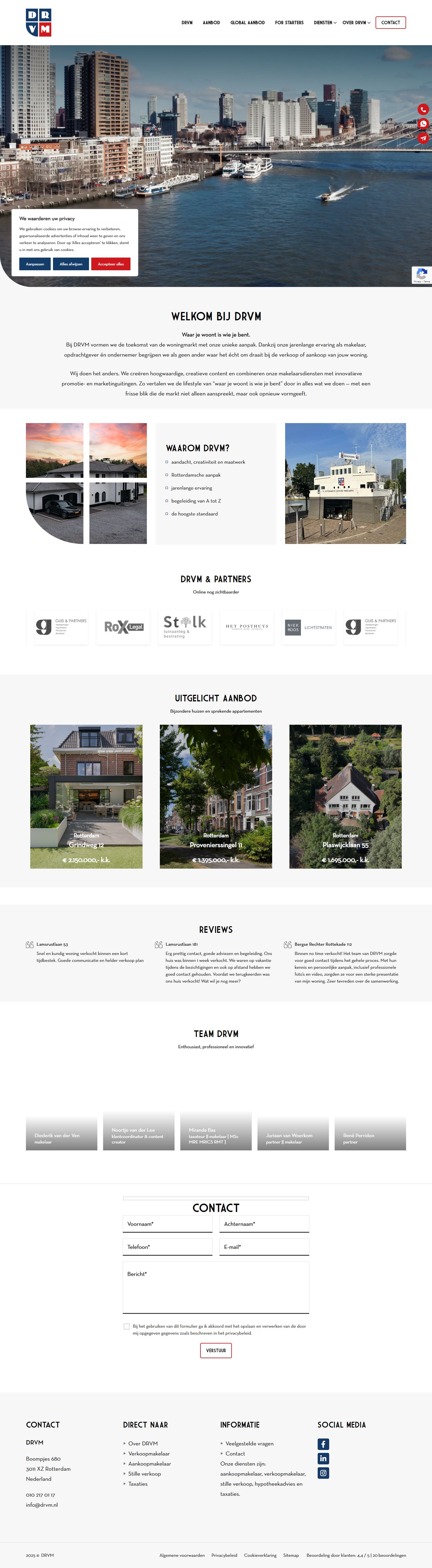 Screenshot der Website von www.drvm.nl