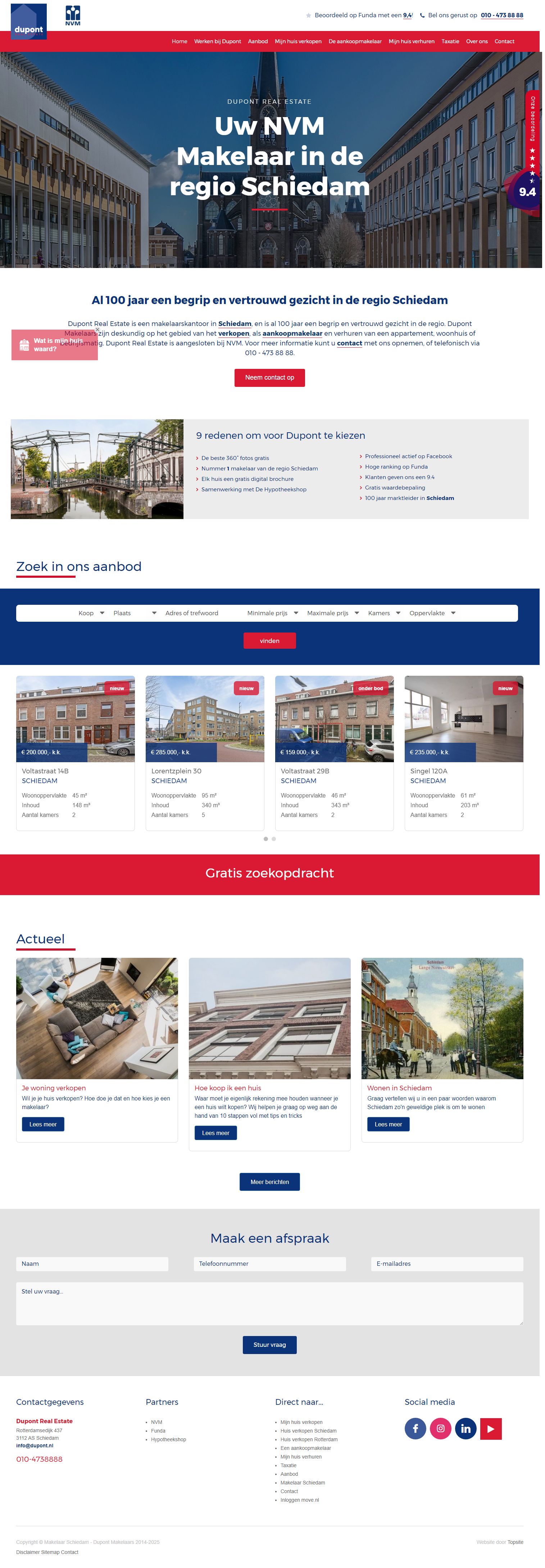 Screenshot van de website van www.dupont.nl