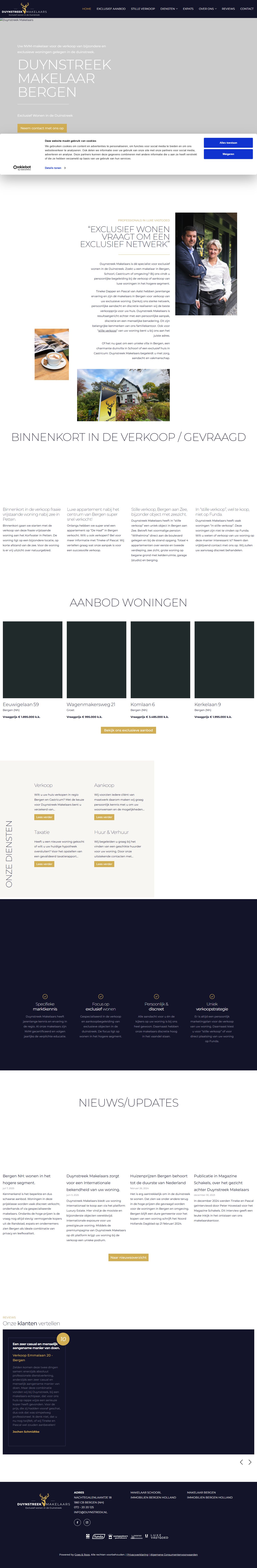 Capture d'écran du site web de www.duynstreek.nl
