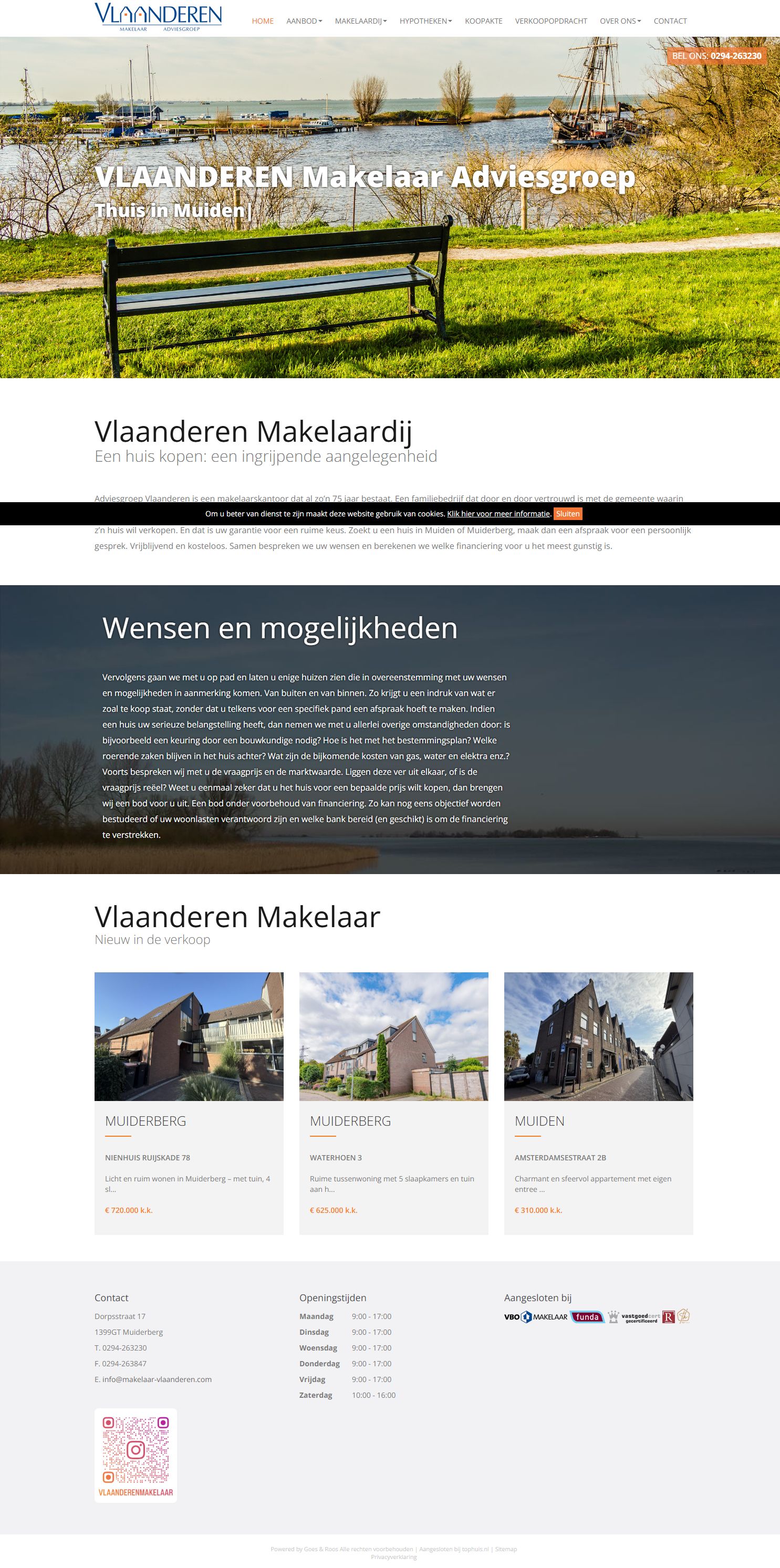 Screenshot van de website van www.makelaar-vlaanderen.com