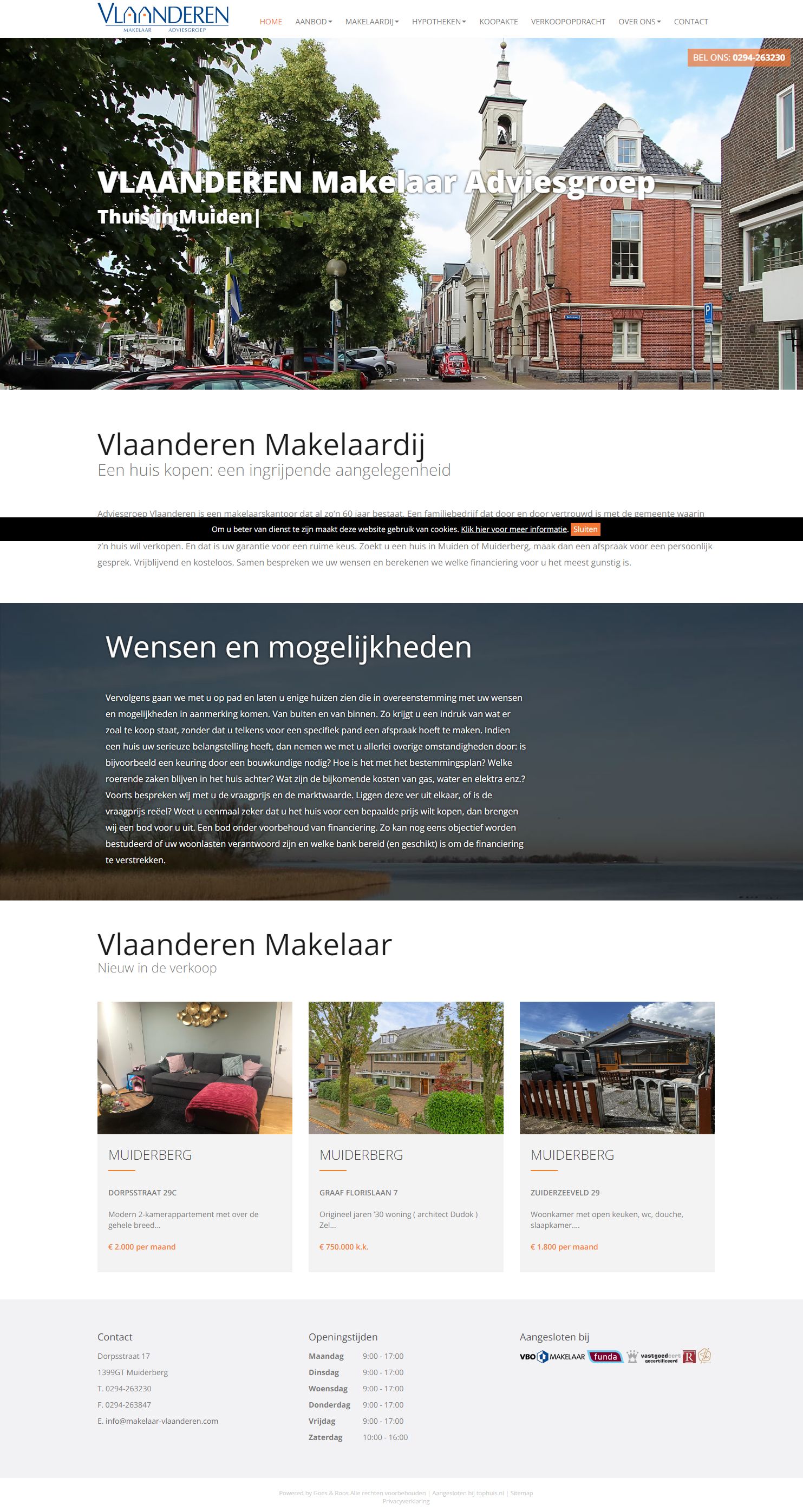 Screenshot van de website van www.makelaar-vlaanderen.com