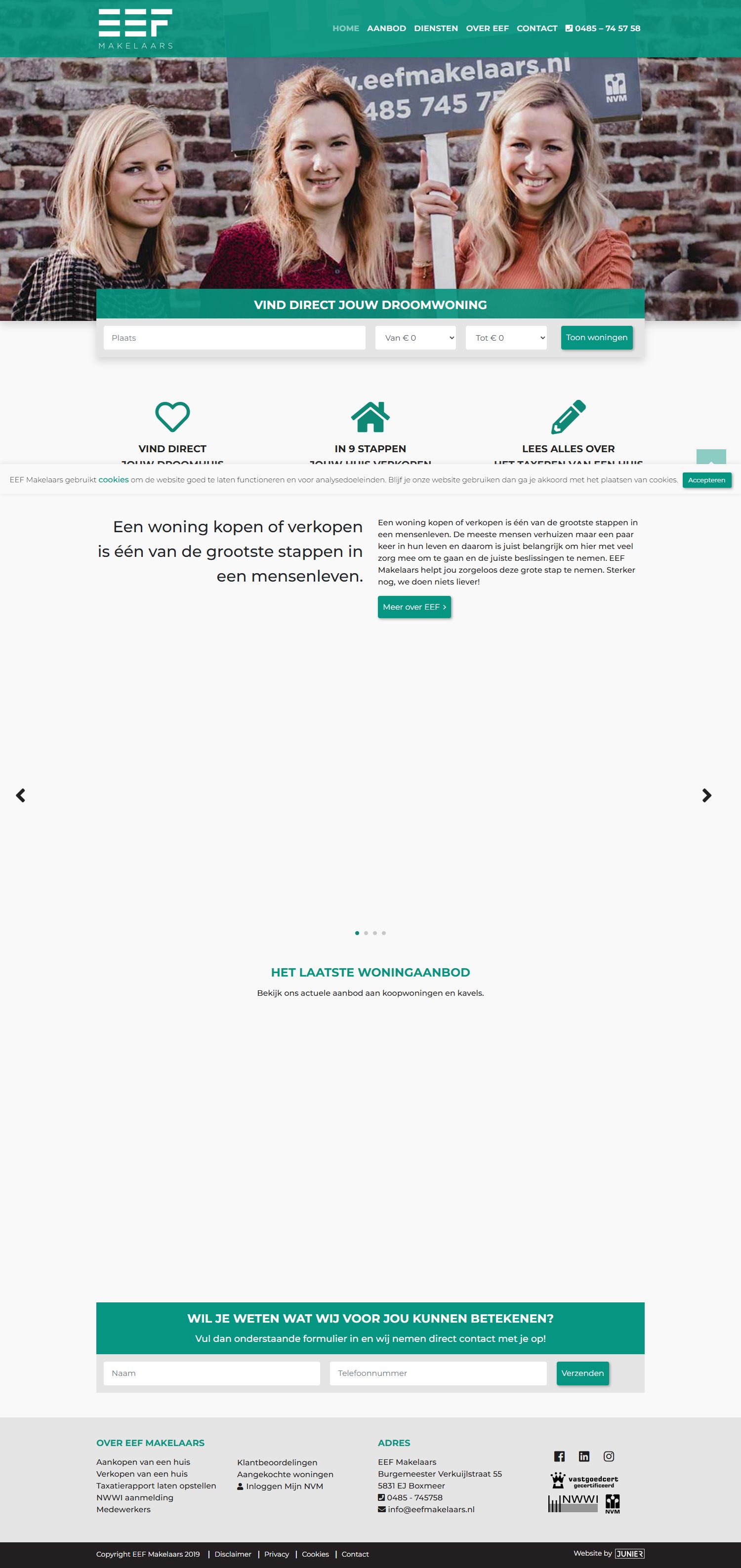 Capture d'écran du site web de www.eefmakelaars.nl