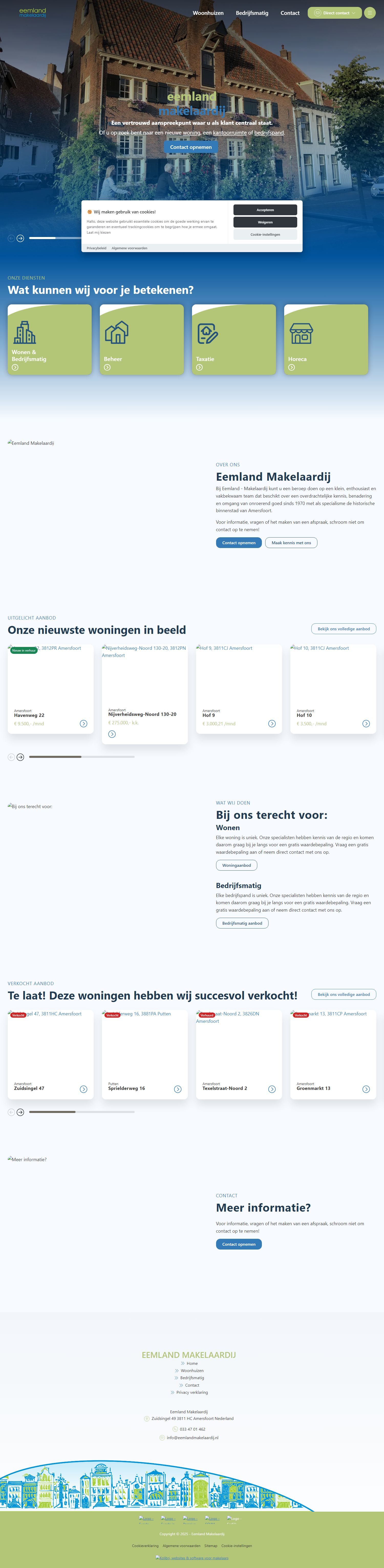 Screenshot van de website van www.eemlandmakelaardij.nl