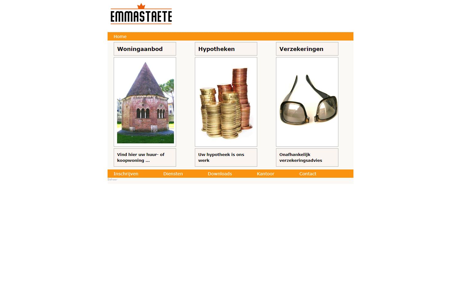 Screenshot van de website van www.emmastaete.nl