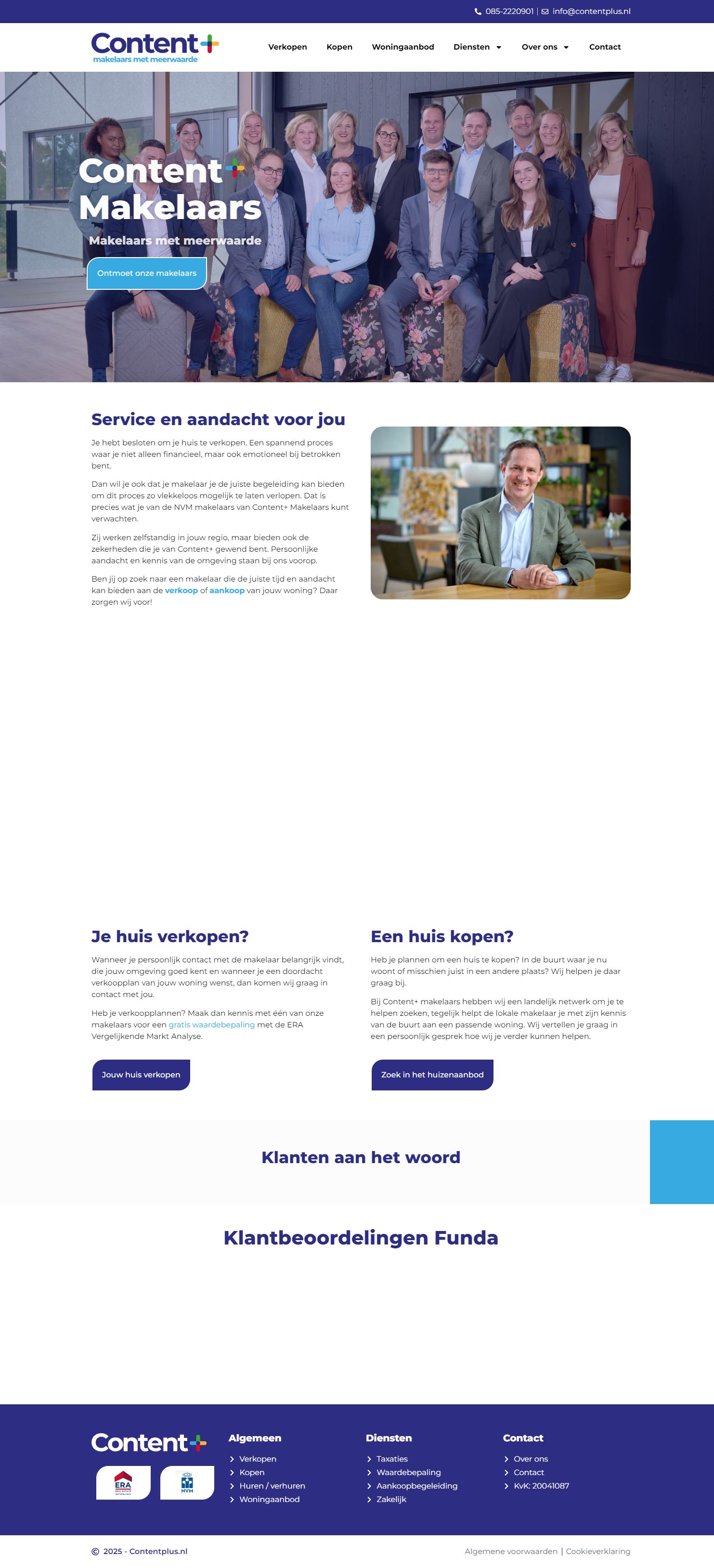 Screenshot van de website van www.contentplus.nl