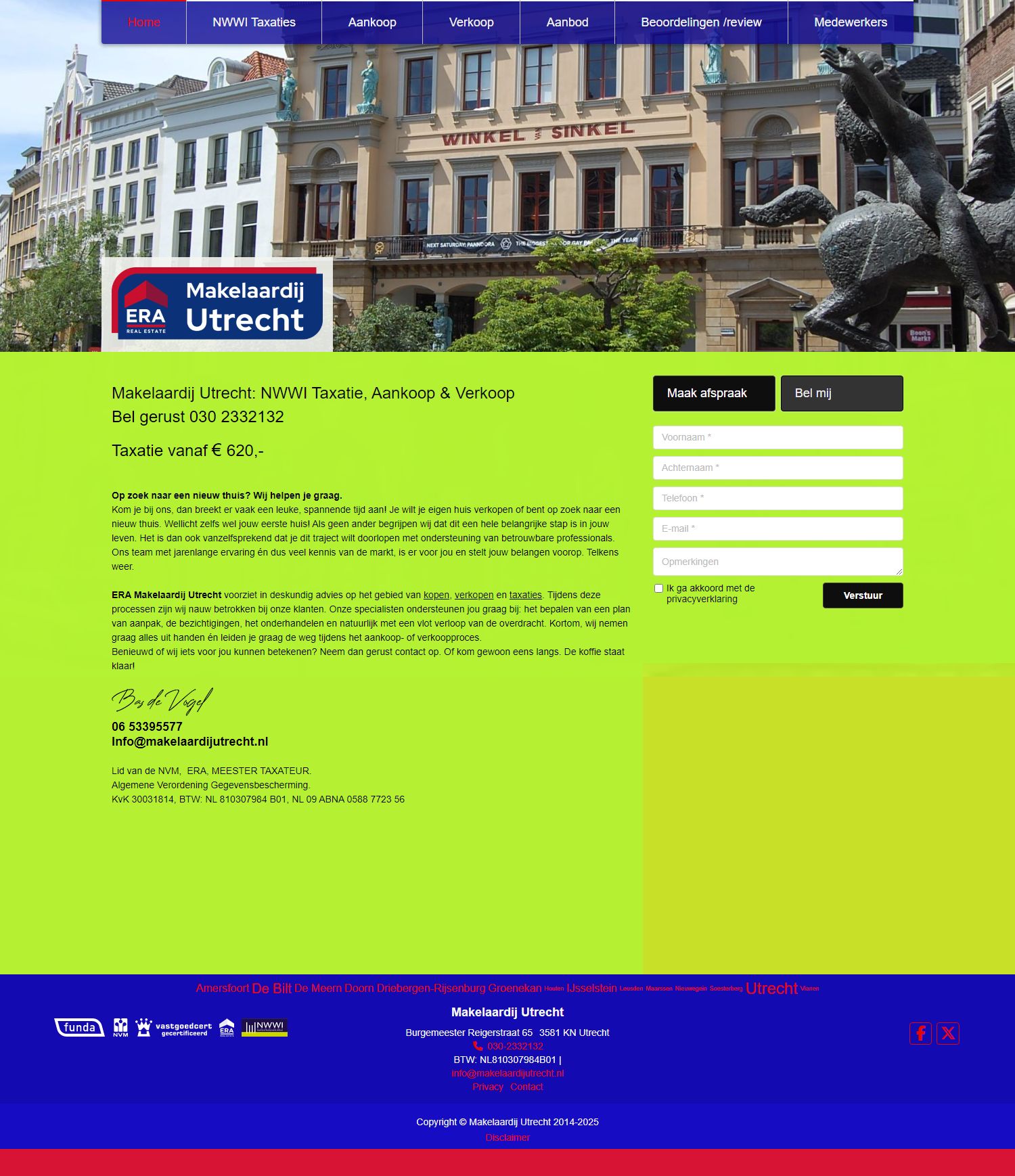 Screenshot van de website van www.eramakelaardijutrecht.nl