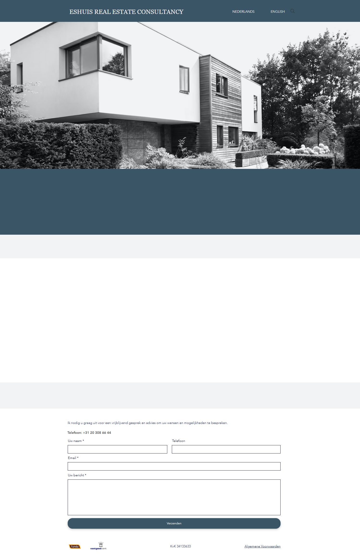 Screenshot van de website van www.eshuisrec.nl