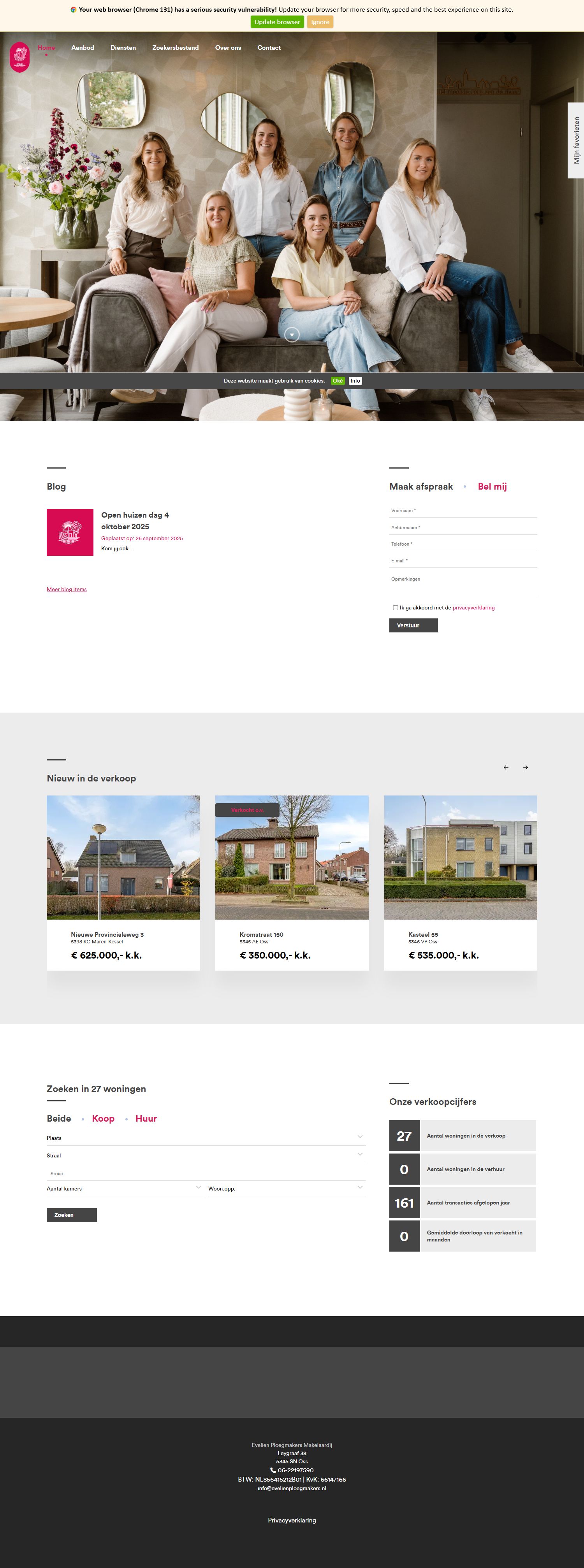 Screenshot van de website van www.evelienploegmakers.nl