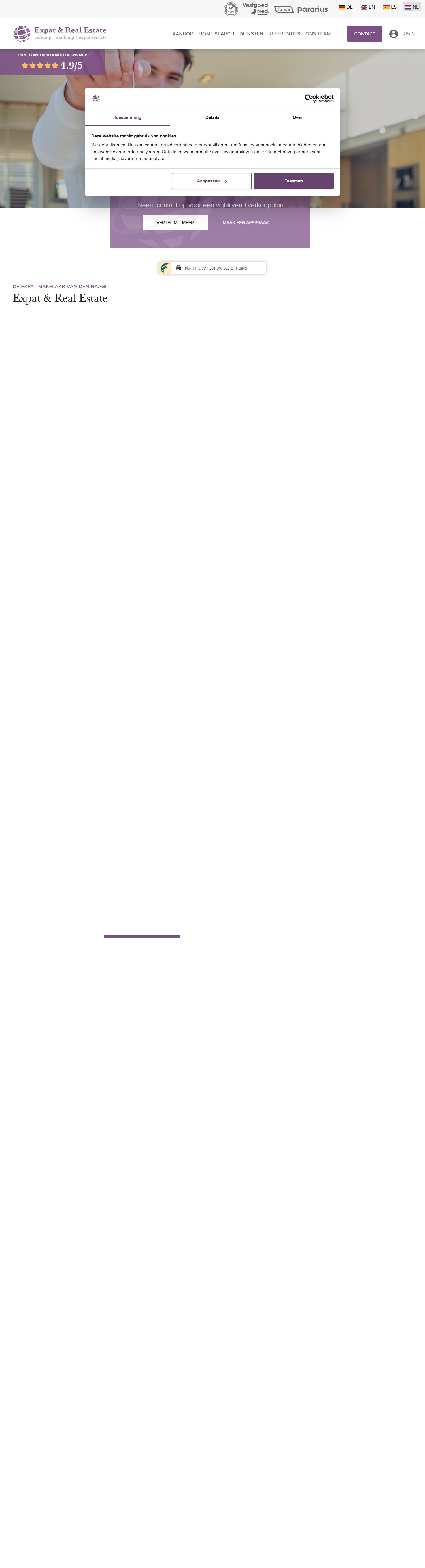 Screenshot of the website of www.expat-realestate.nl