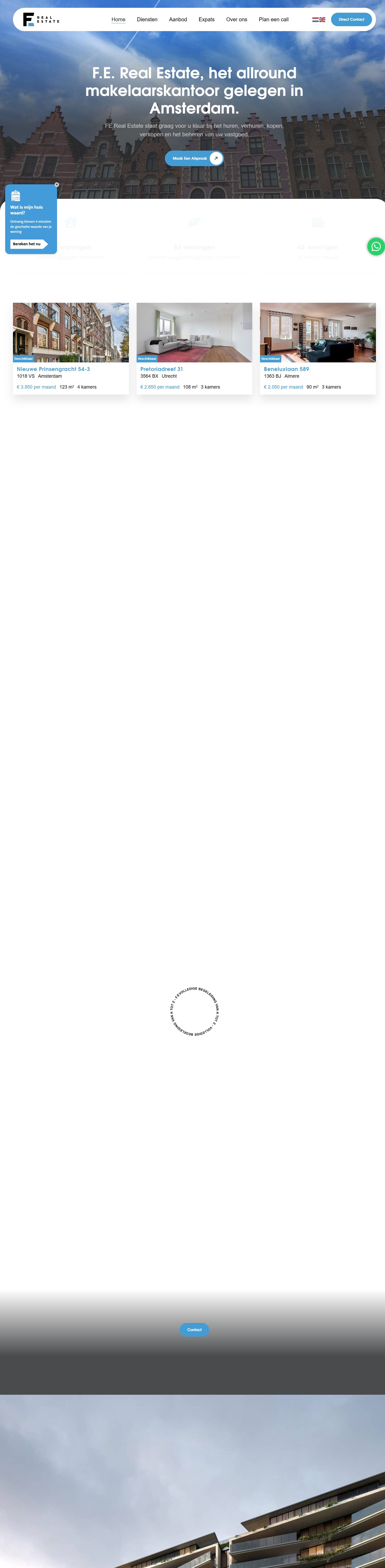 Screenshot of the website of www.fe-realestate.nl