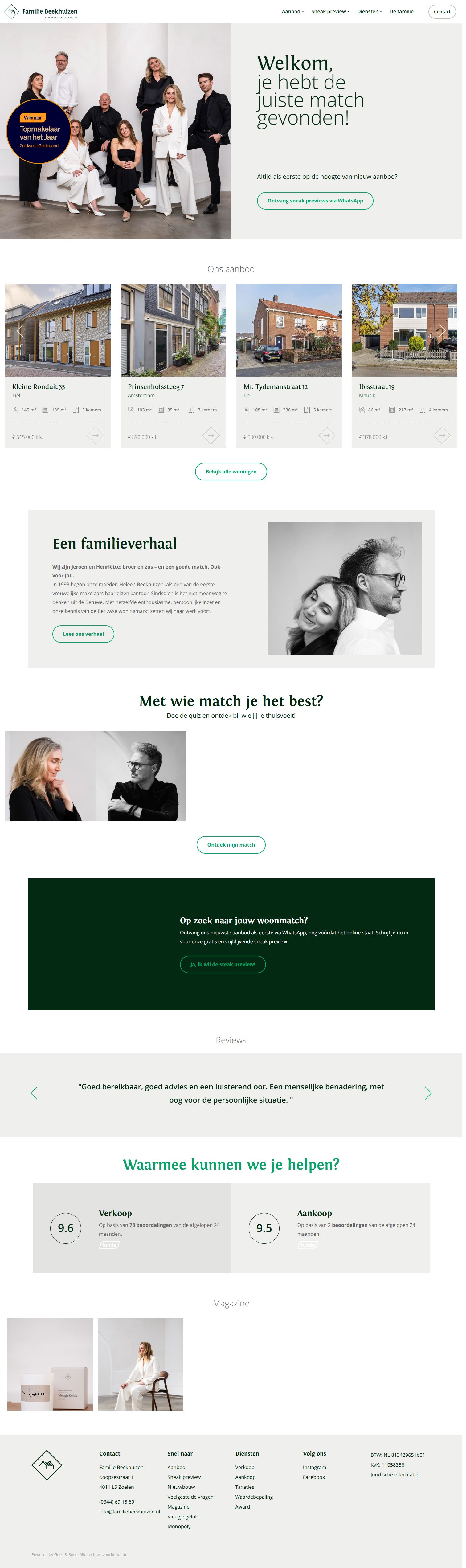 Screenshot van de website van www.familiebeekhuizen.nl