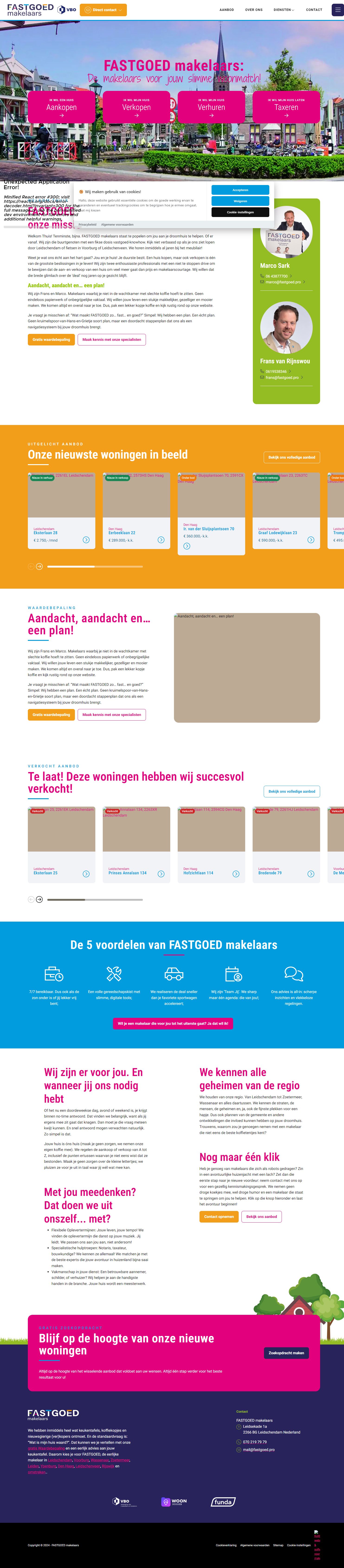 Screenshot van de website van www.fastgoed.pro