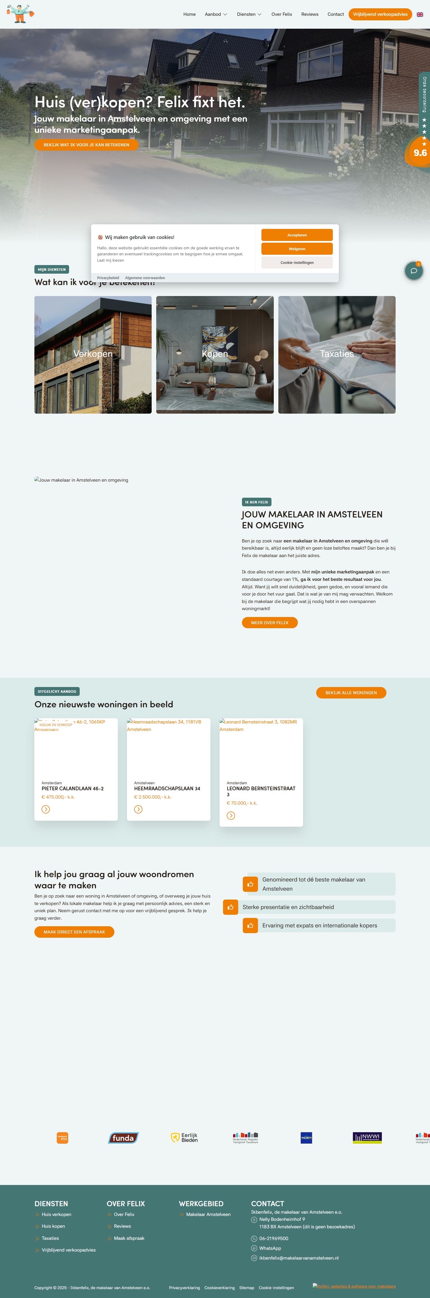 Screenshot van de website van www.makelaarvanamstelveen.nl