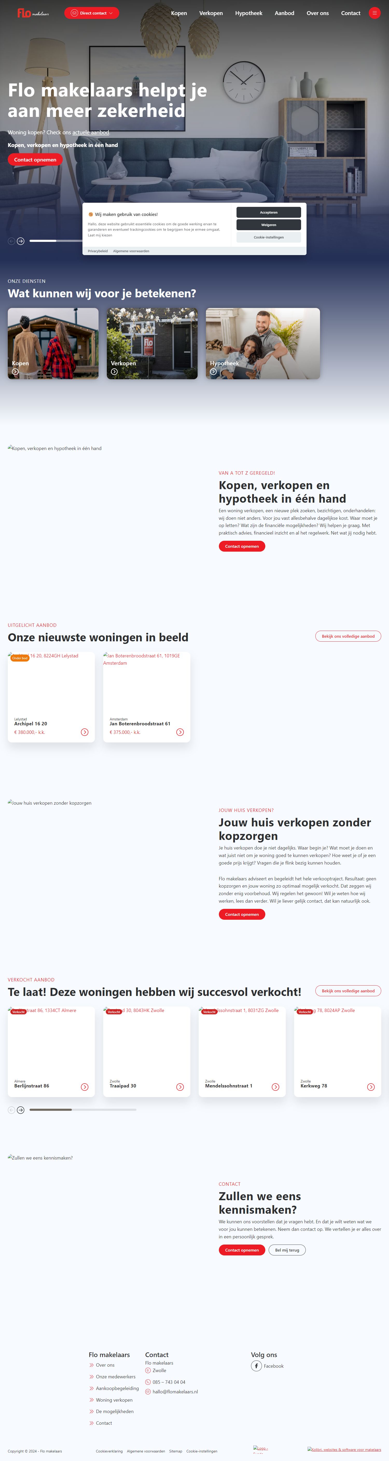 Screenshot van de website van www.flomakelaars.nl