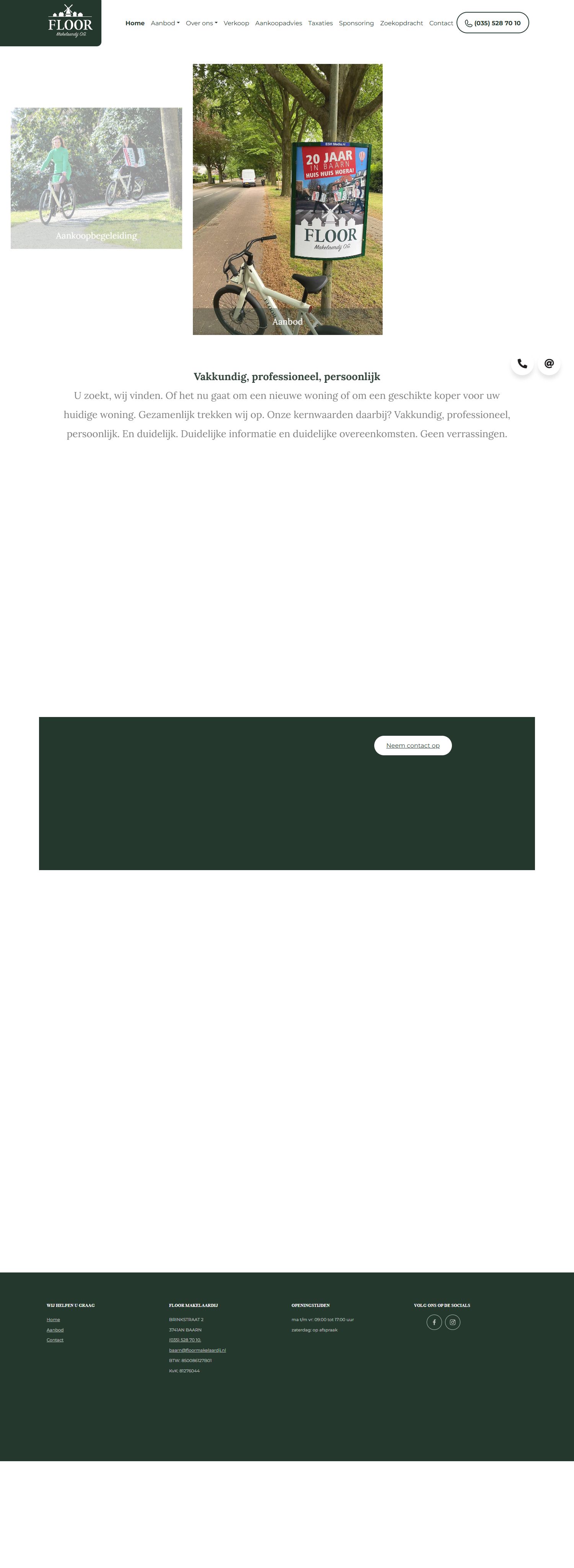 Screenshot van de website van www.floormakelaardij.nl