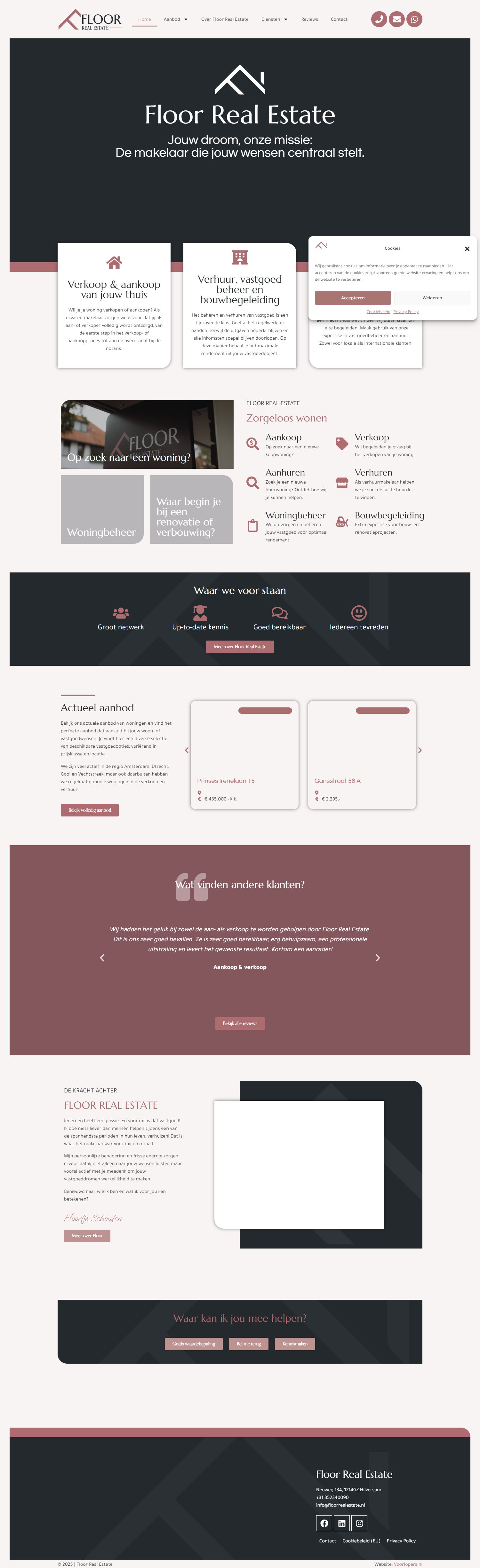 Screenshot van de website van www.floorrealestate.nl