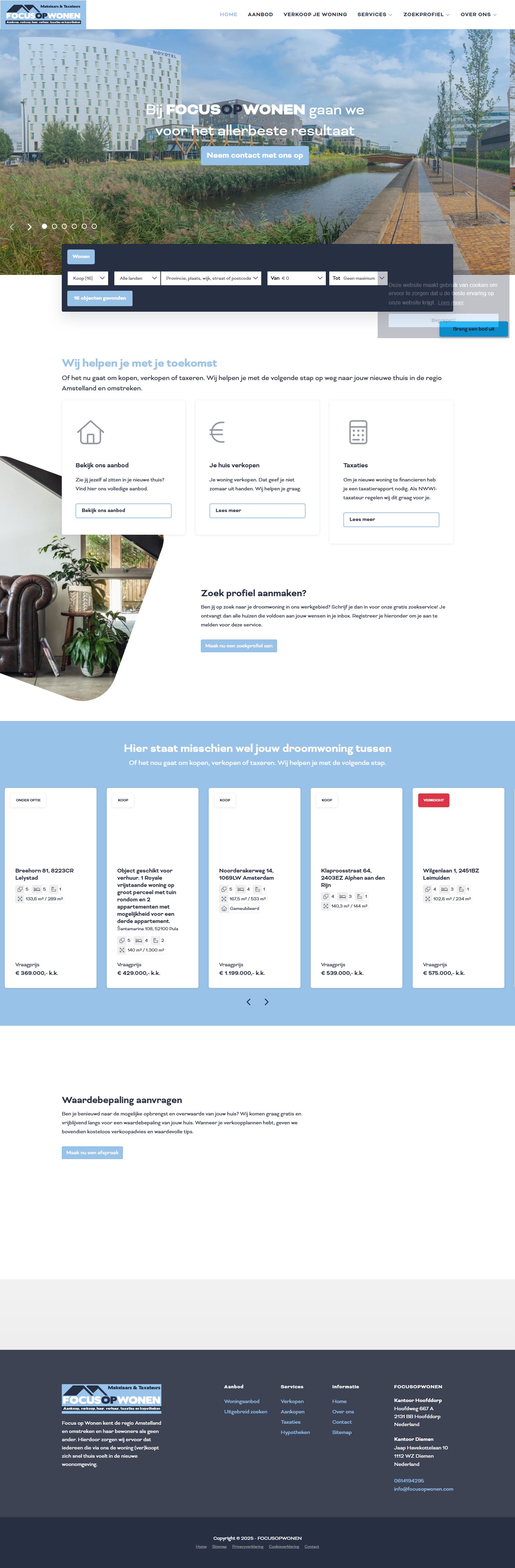 Screenshot of the website of www.focusopwonen.com