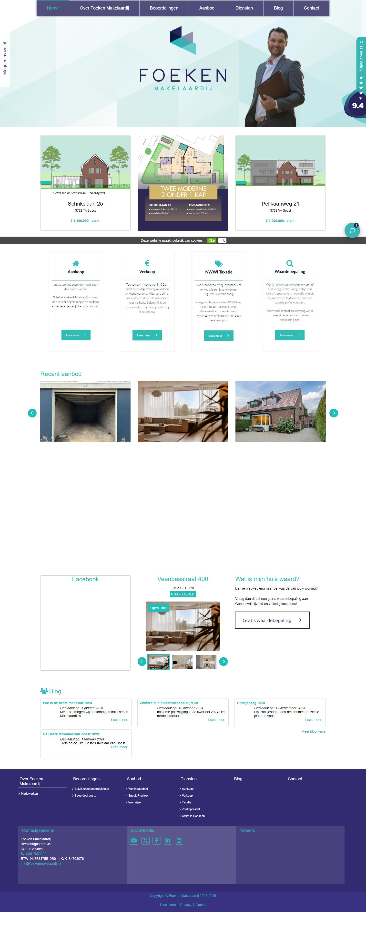 Screenshot van de website van www.foekenmakelaardij.nl
