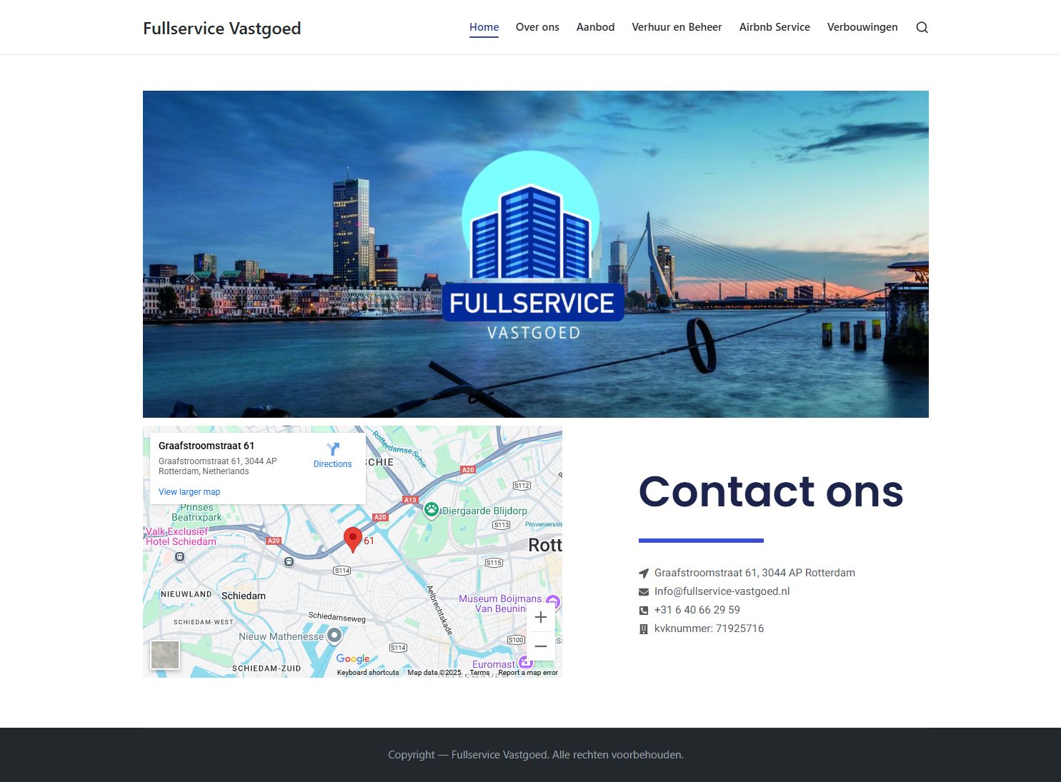Screenshot van de website van www.fullservice-vastgoed.nl