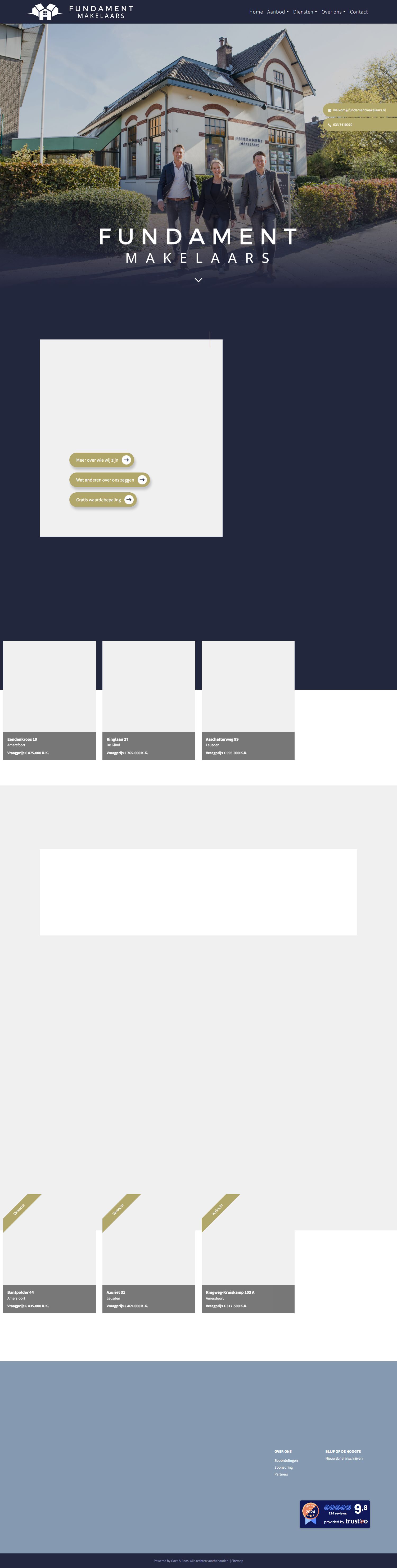 Screenshot van de website van www.fundamentmakelaars.nl