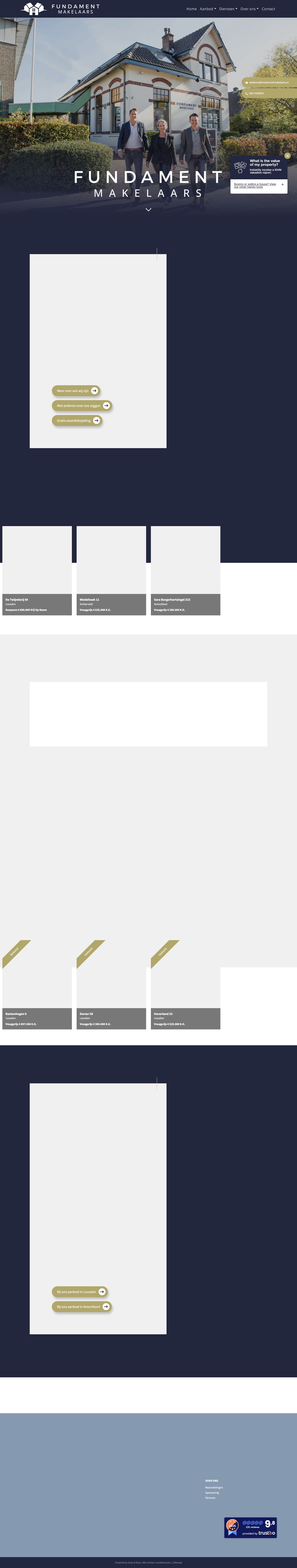 Screenshot van de website van www.fundamentmakelaars.nl