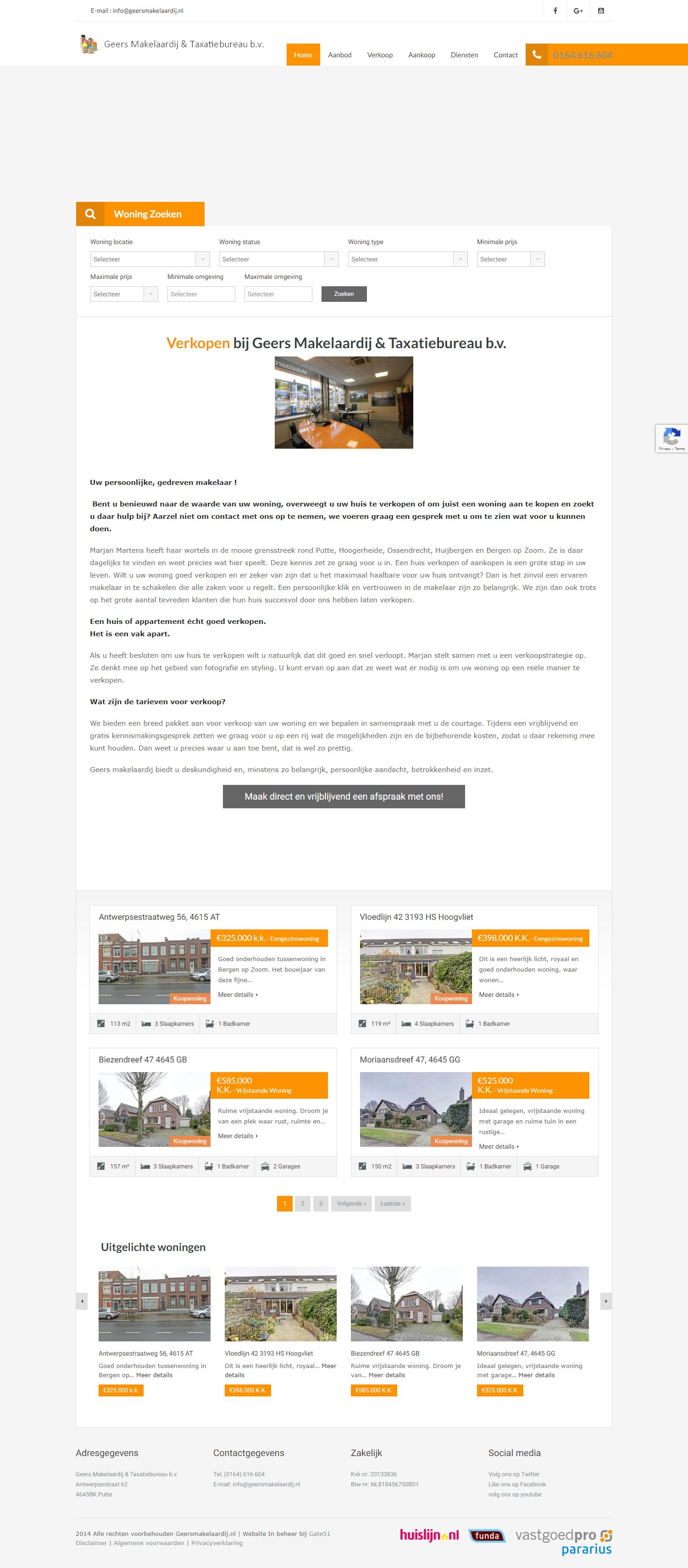 Screenshot van de website van www.geersmakelaardij.nl