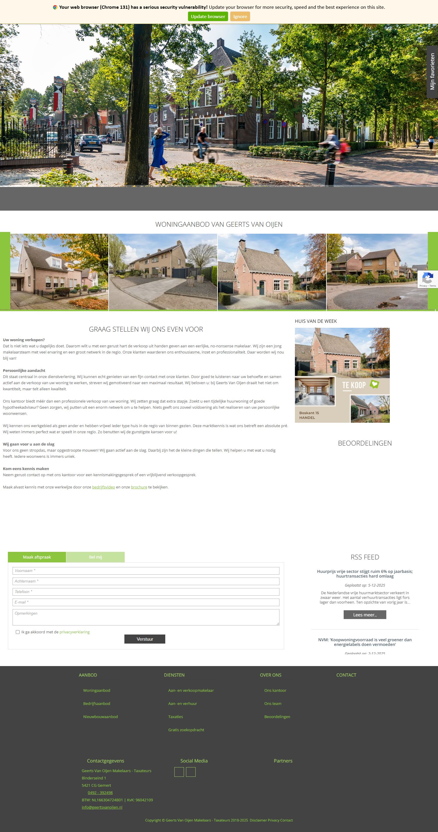 Screenshot of the website of www.geertsvanoijen.nl