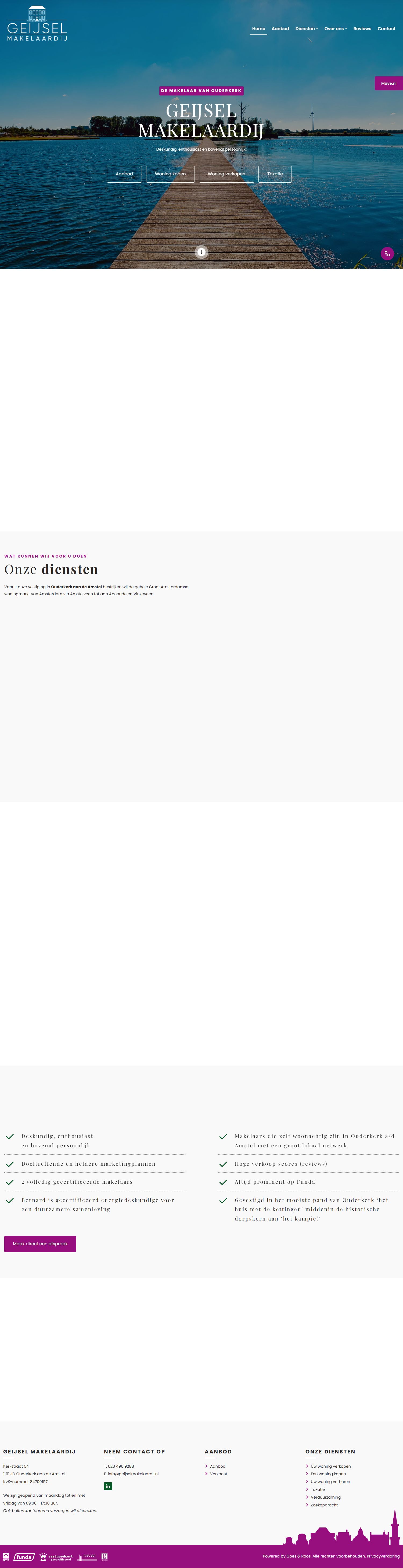 Screenshot of the website of www.geijselmakelaardij.nl