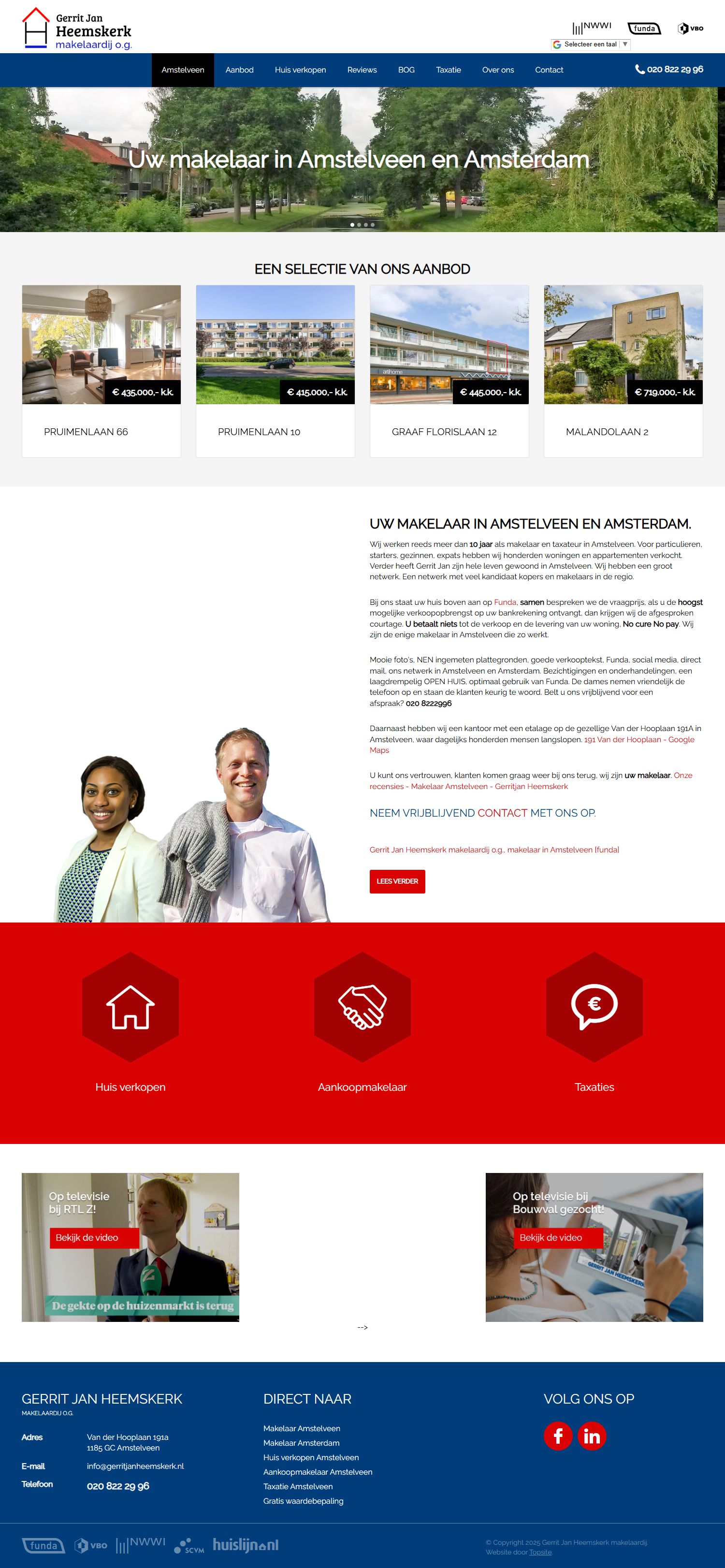 Screenshot of the website of www.gerritjanheemskerk.nl