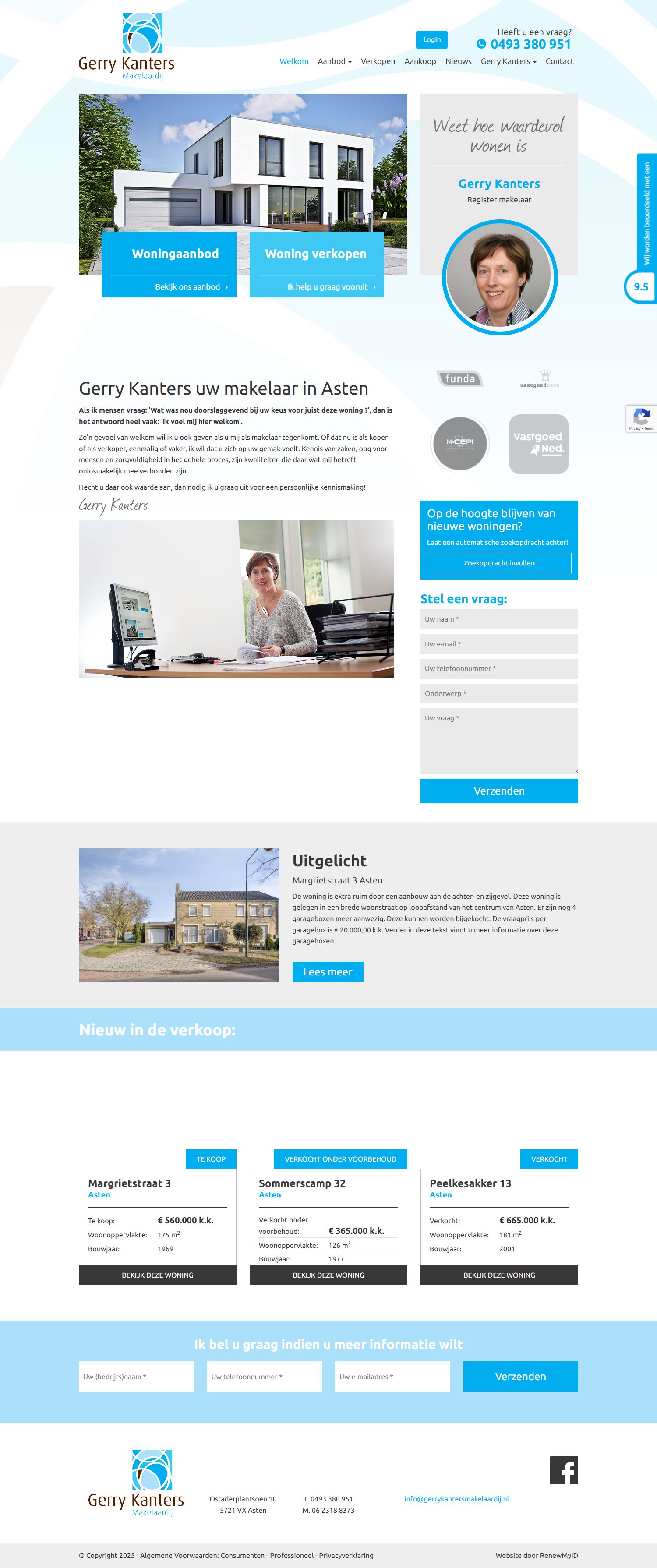 Screenshot of the website of www.gerrykantersmakelaardij.nl