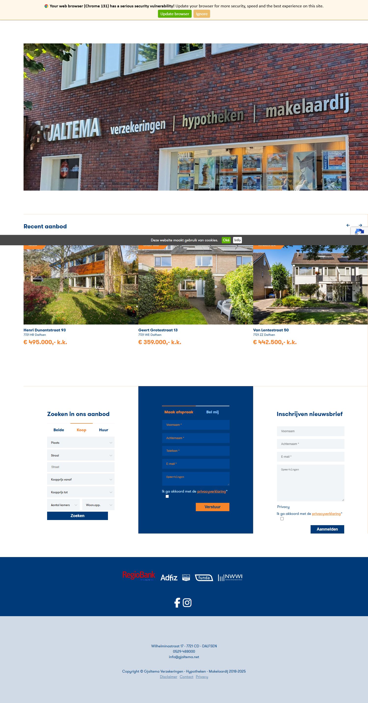 Screenshot van de website van www.gjaltema.net